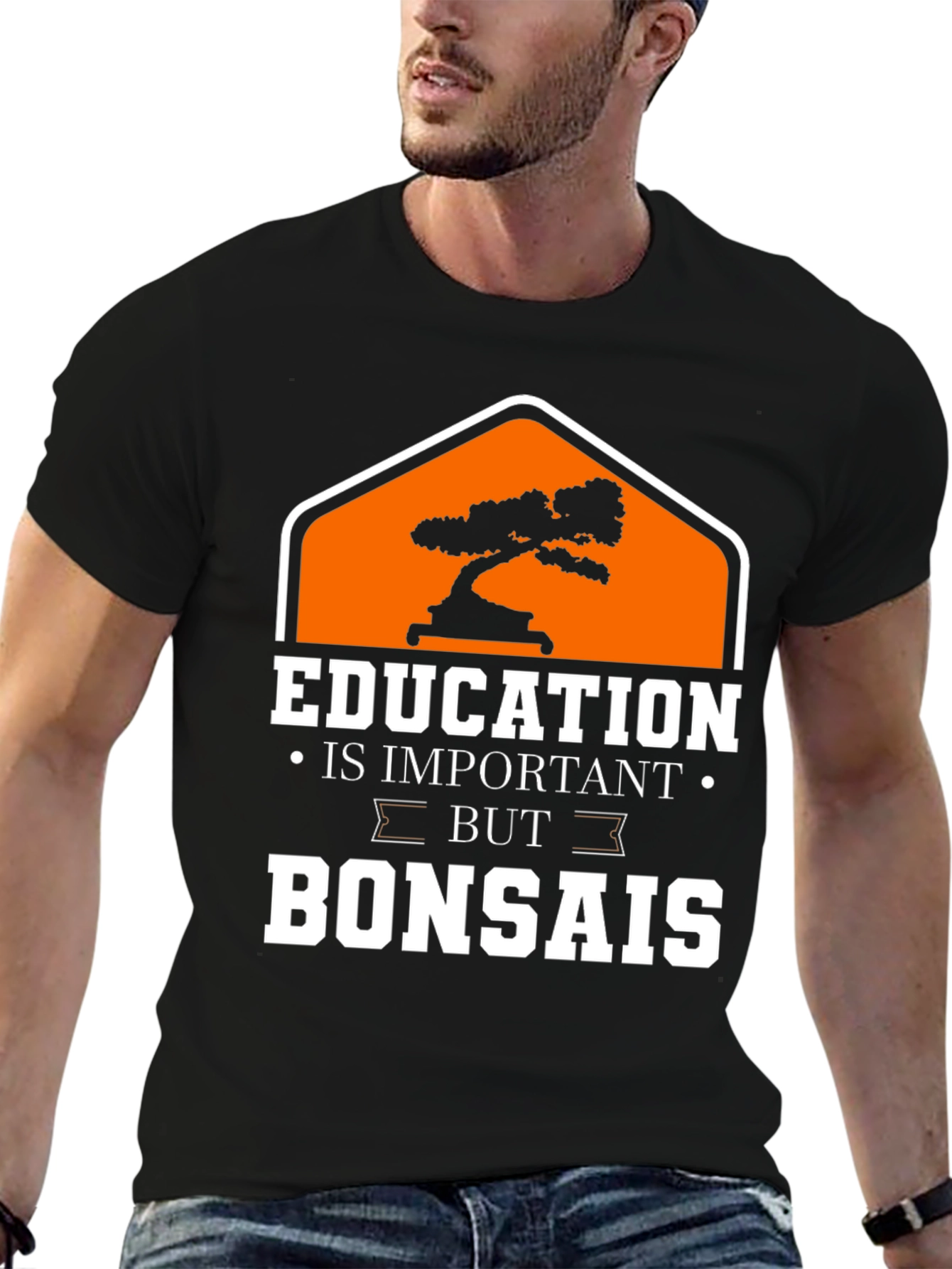 Black Education Bonsai Graphic T-Shirt view 6