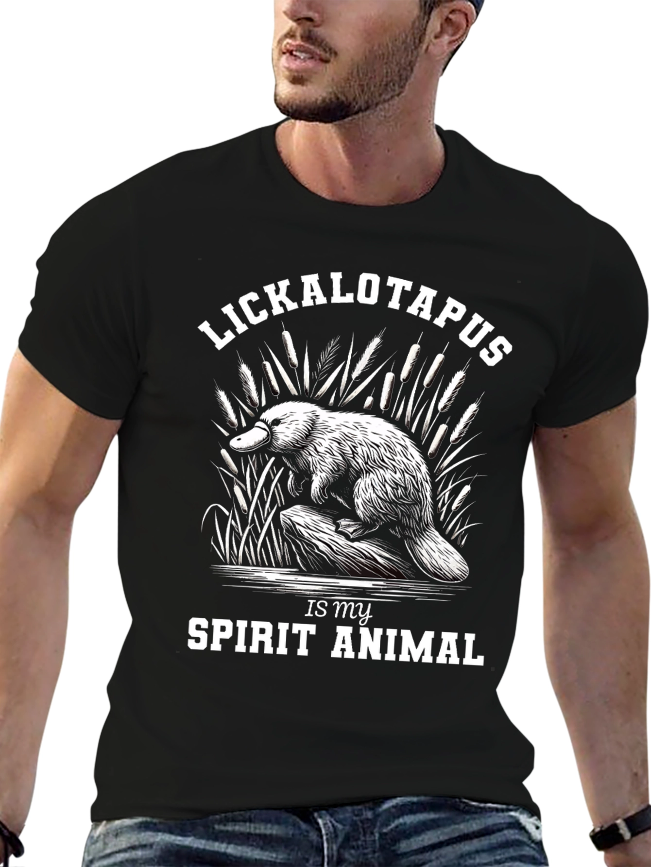 Black Lickalotapus Spirit Animal Graphic Tee view 6