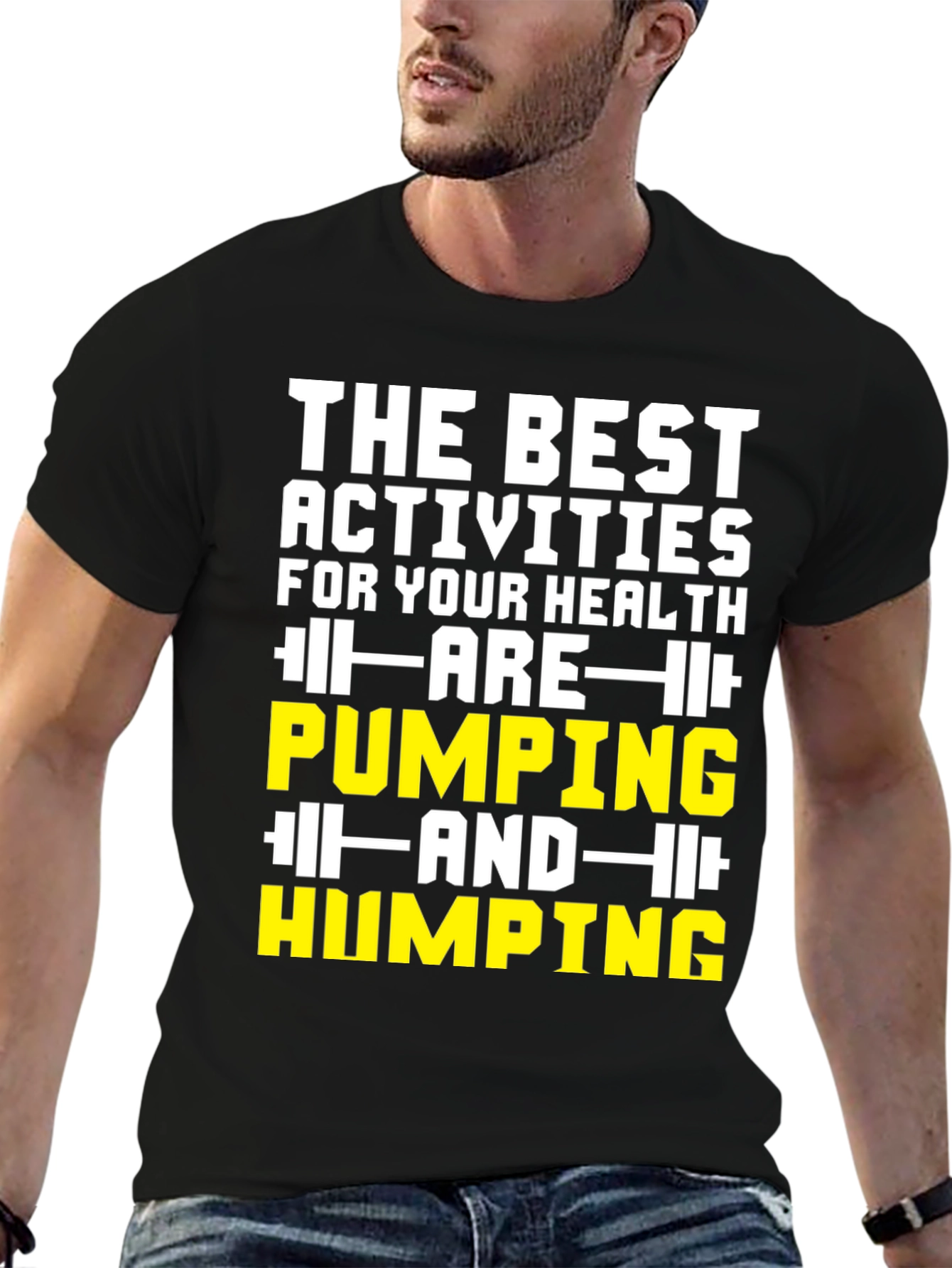 Black Funny Gym Humor T-Shirt view 6