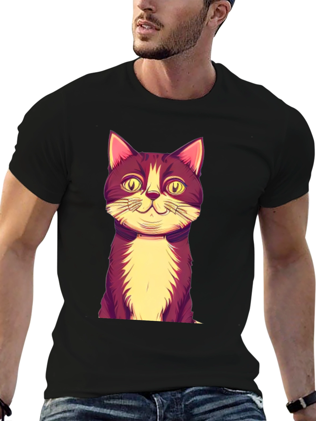 Black Cat Graphic Print Tee view 6