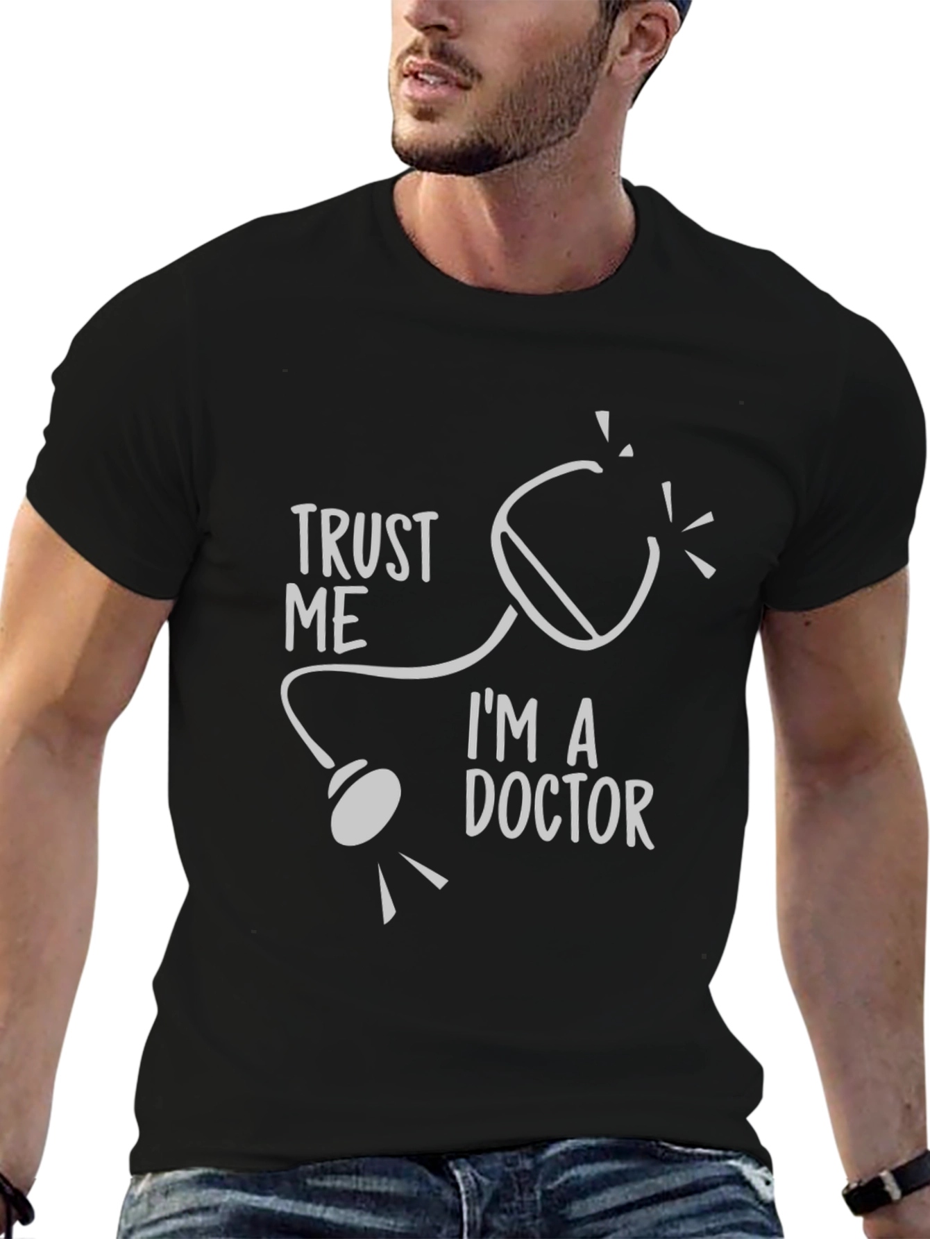 Black Trust Me I'm A Doctor T-Shirt view 6