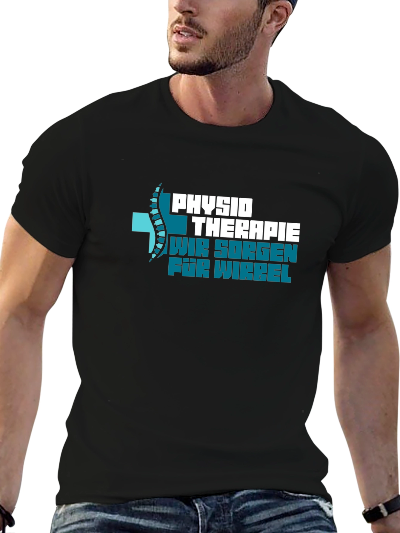 Black Physio Therapie Graphic T-Shirt view 6