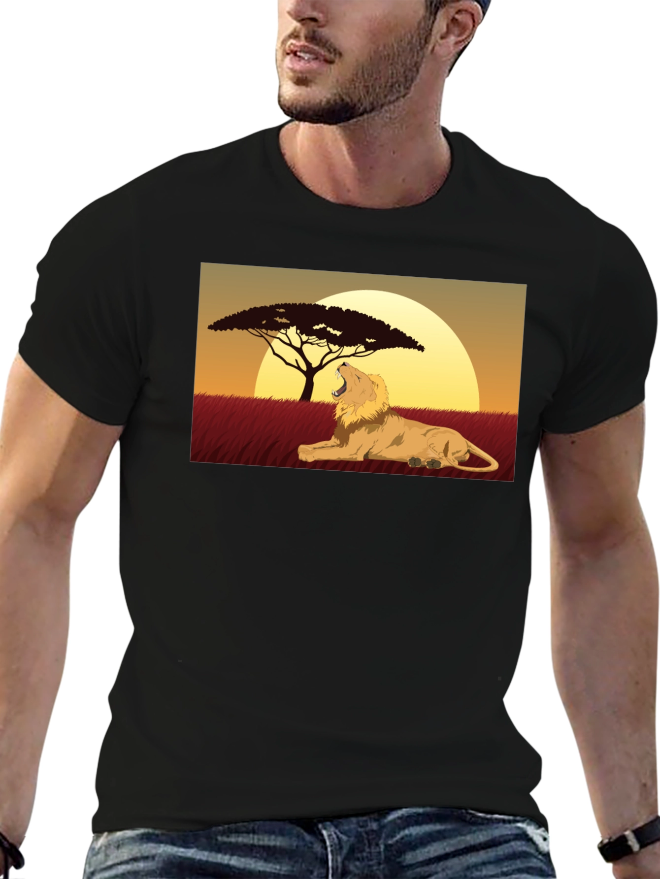 Black Lion King Graphic Tee - Classic Black T-Shirt view 6