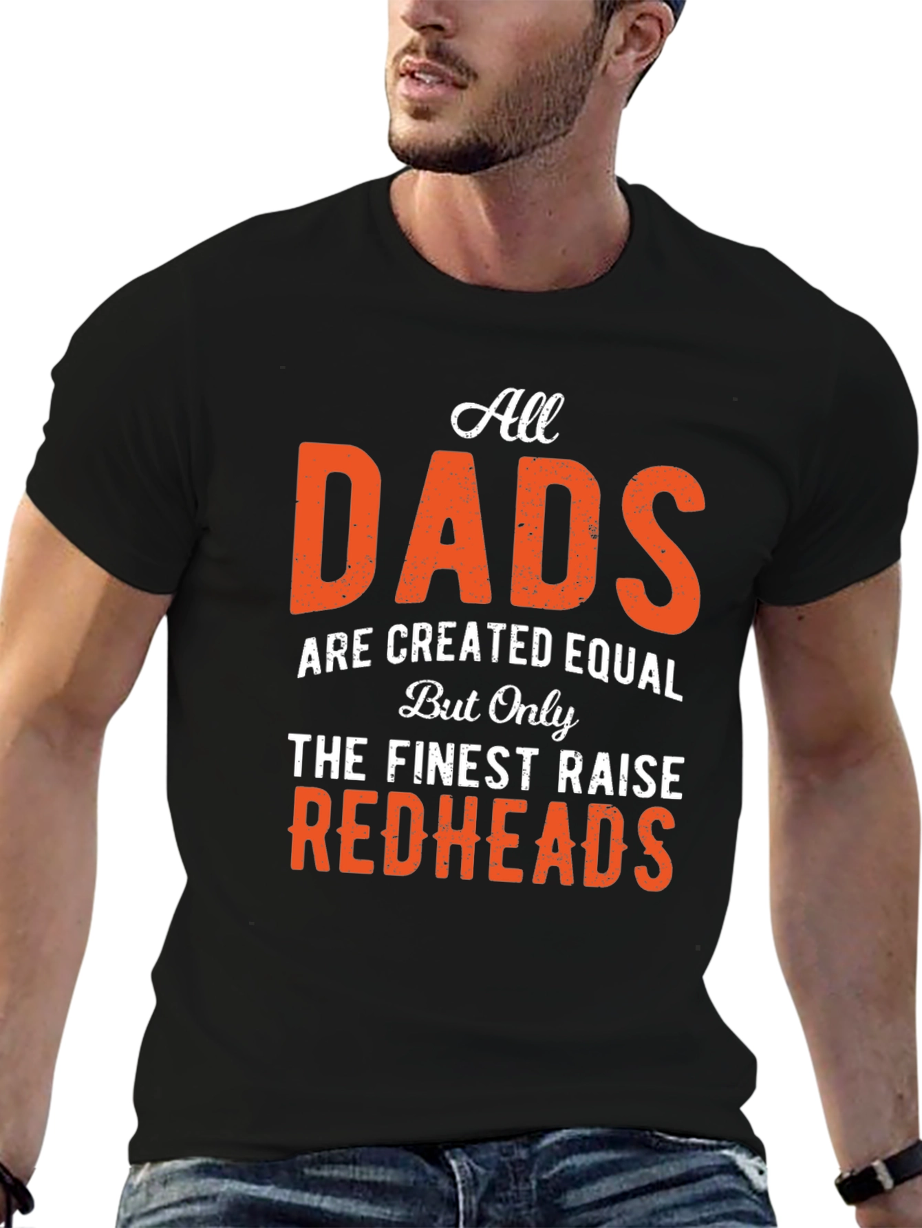 Black All Dads are Created Equal T-Shirt view 6
