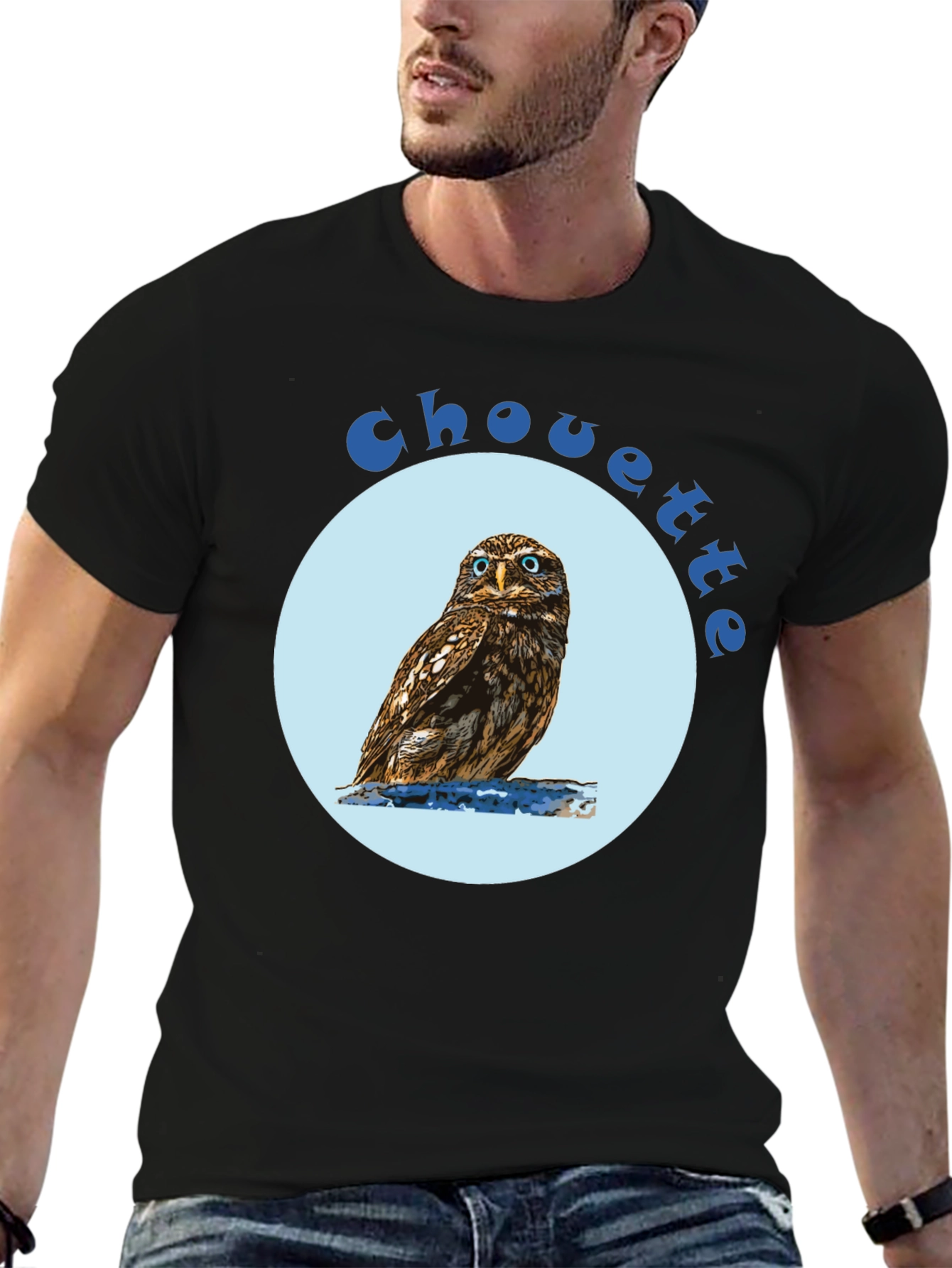 Black Chouette Owl Graphic Tee view 6