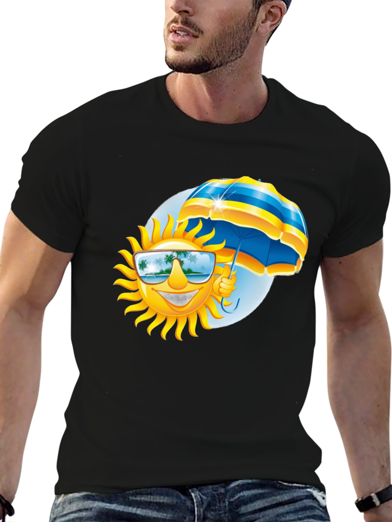 Black Summer Sun & Shade Graphic Tee - Black view 6