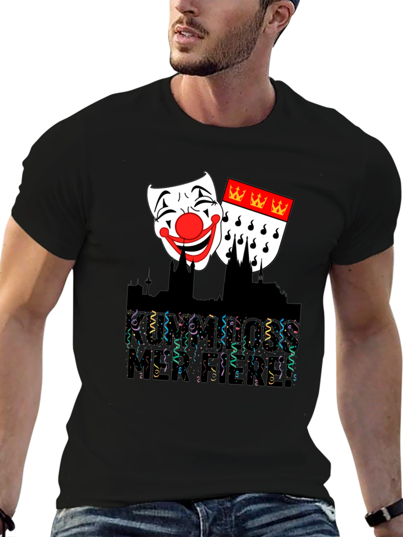 Cologne Carnival T-Shirt - Festive Mask Graphic Tee - 6
