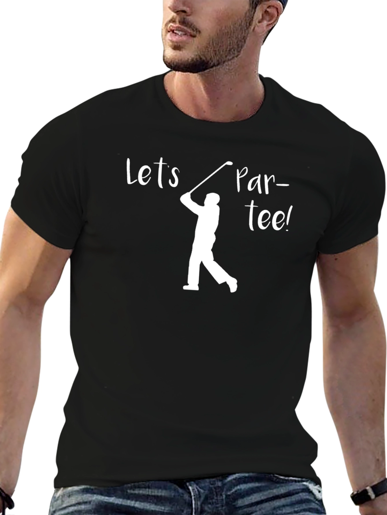 Black Let's Par-tee Golf T-Shirt - Black, Short Sleeve view 6