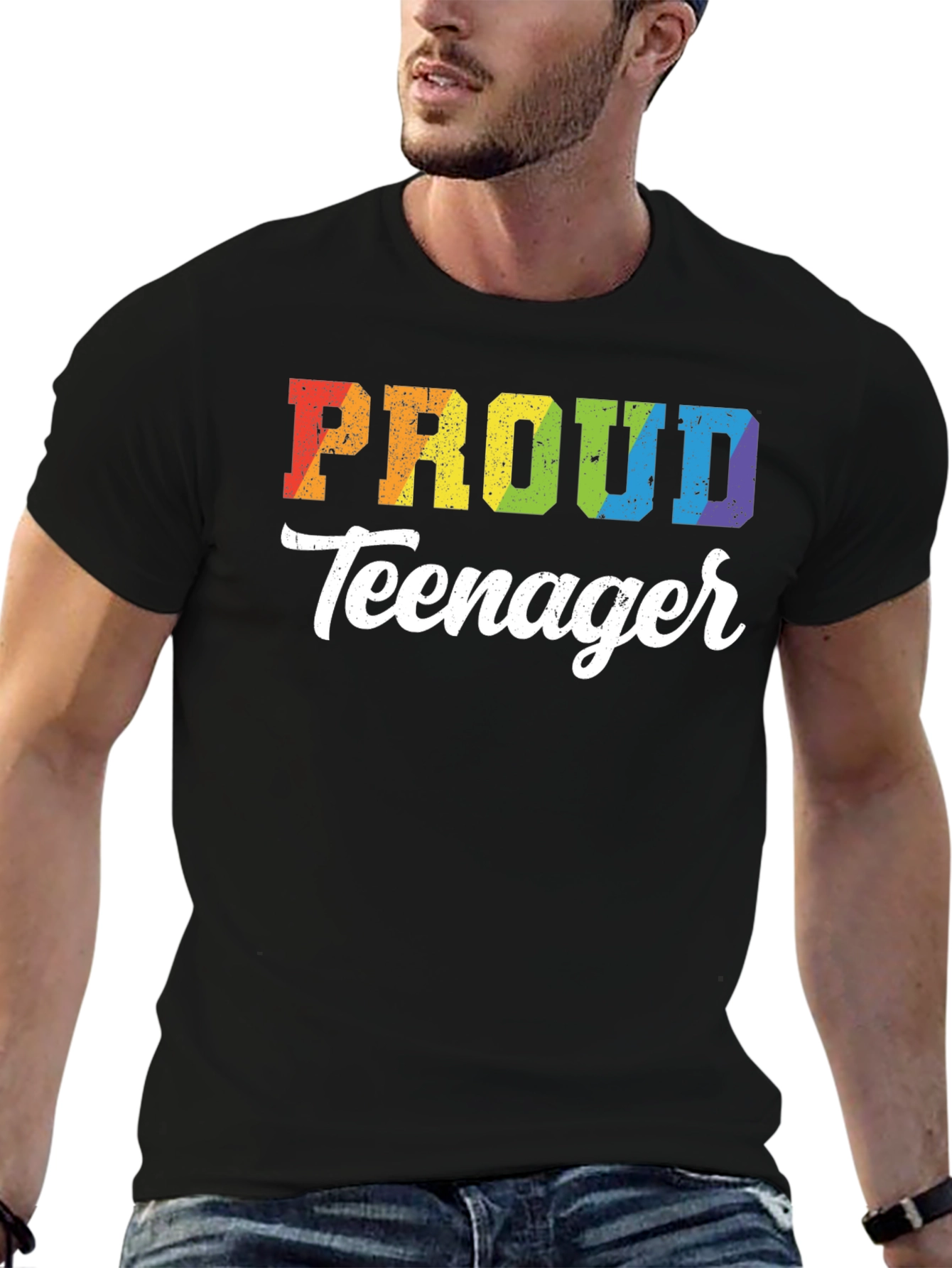 Proud Teenager Rainbow Graphic T-Shirt - 6