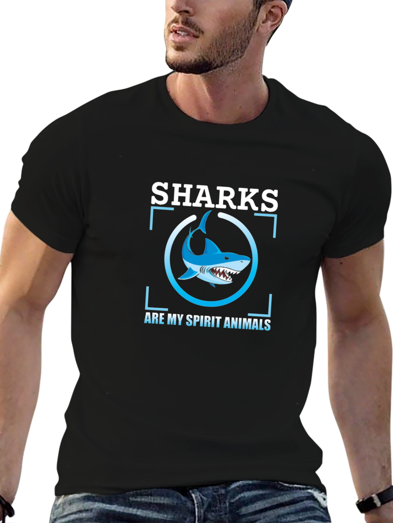 Black Sharks Are My Spirit Animals Graphic Tee view 6