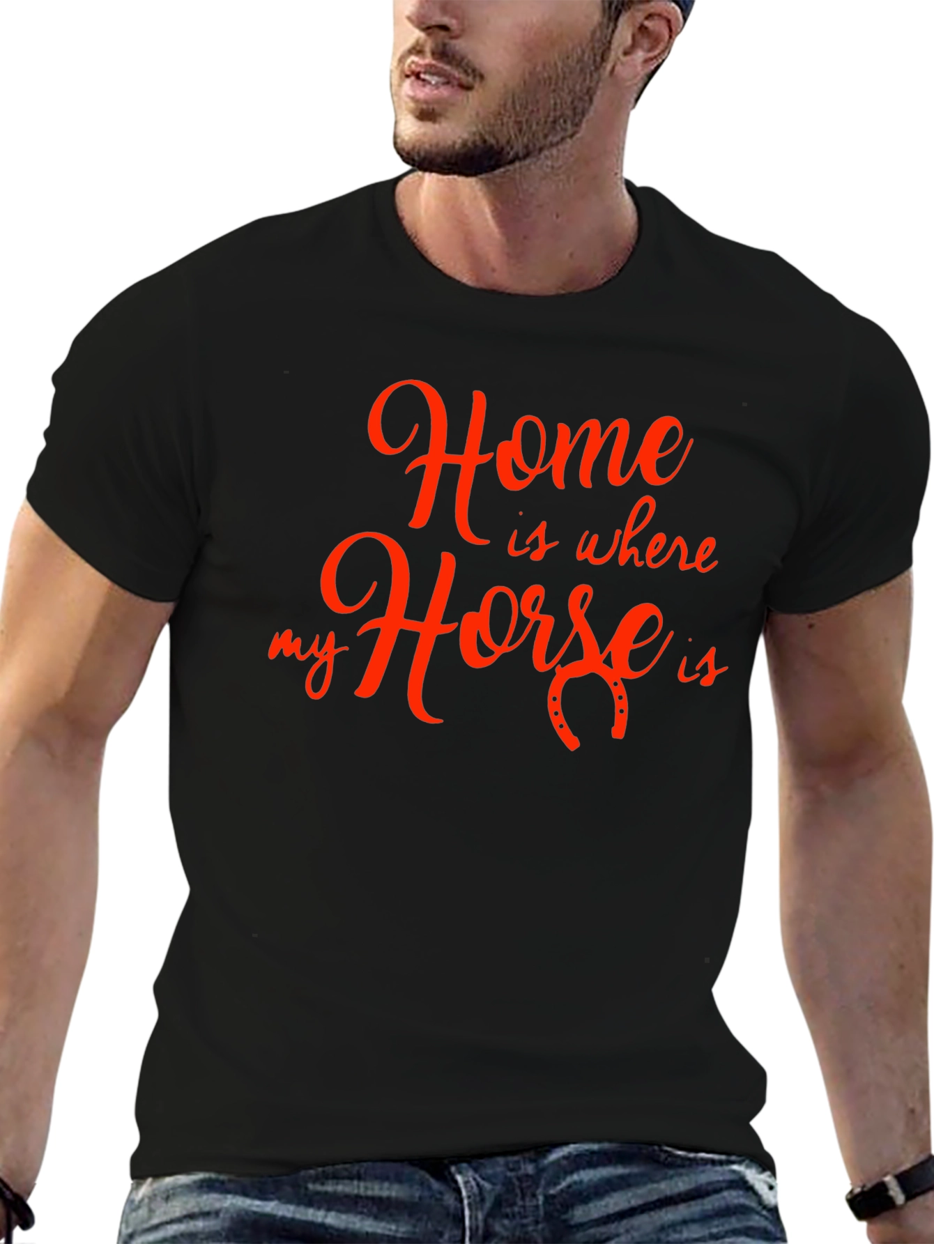 Black Home is Where My Horse is T-Shirt view 6