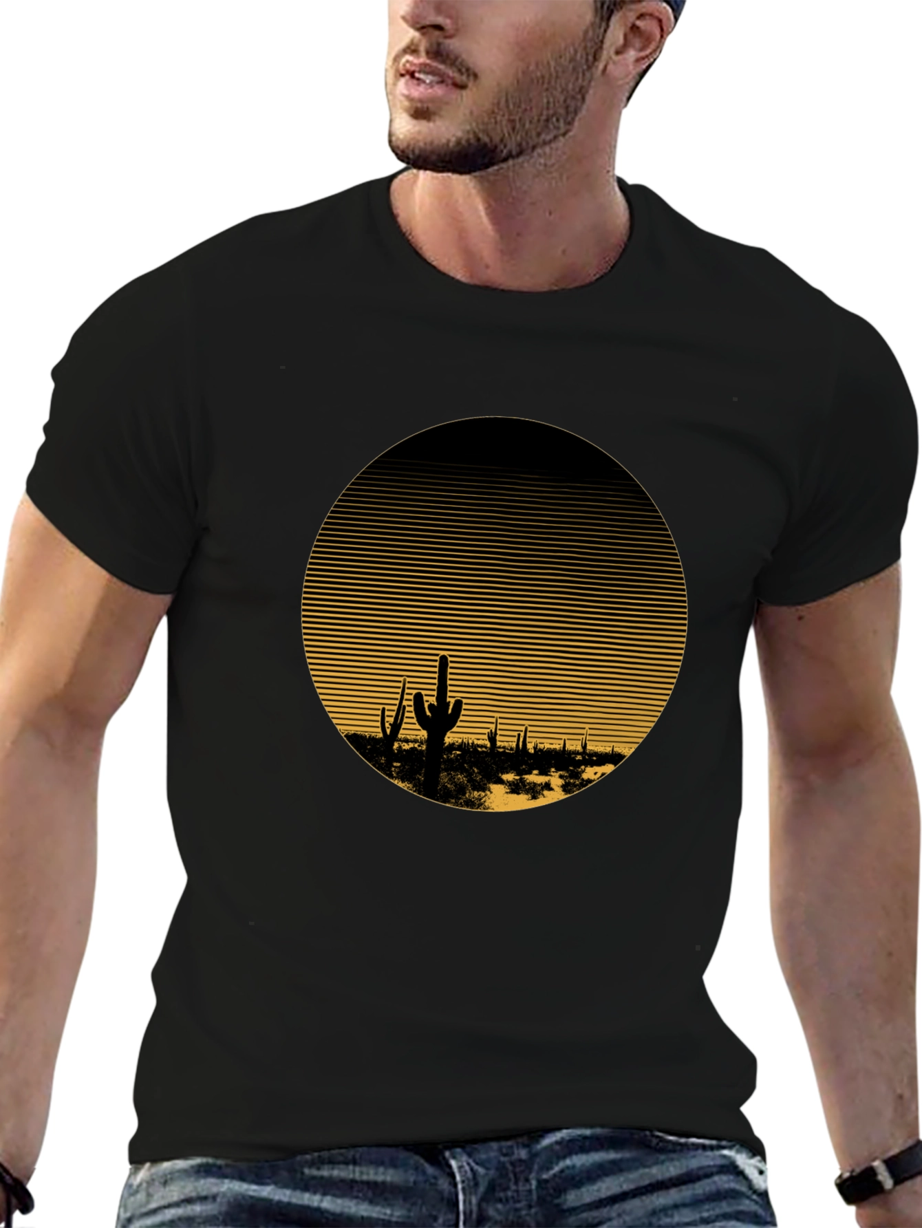 Black Desert Horizon Graphic Tee - Retro Style view 6