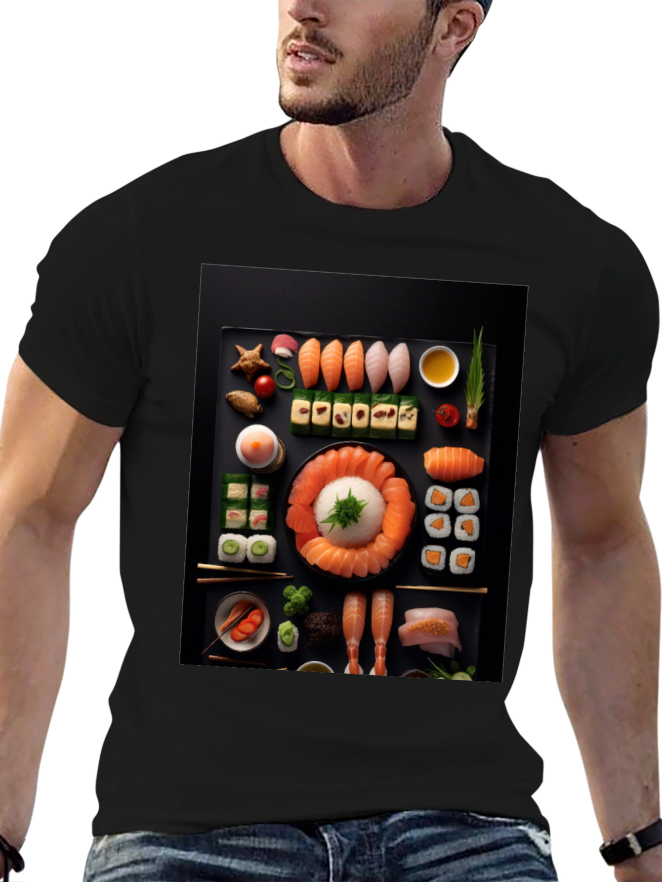 Black Sushi Graphic Tee - Foodie Fashion view 6