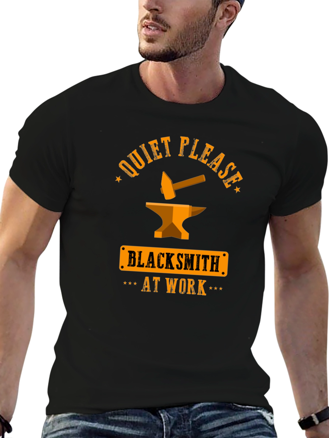 Black Blacksmith at Work T-Shirt view 6