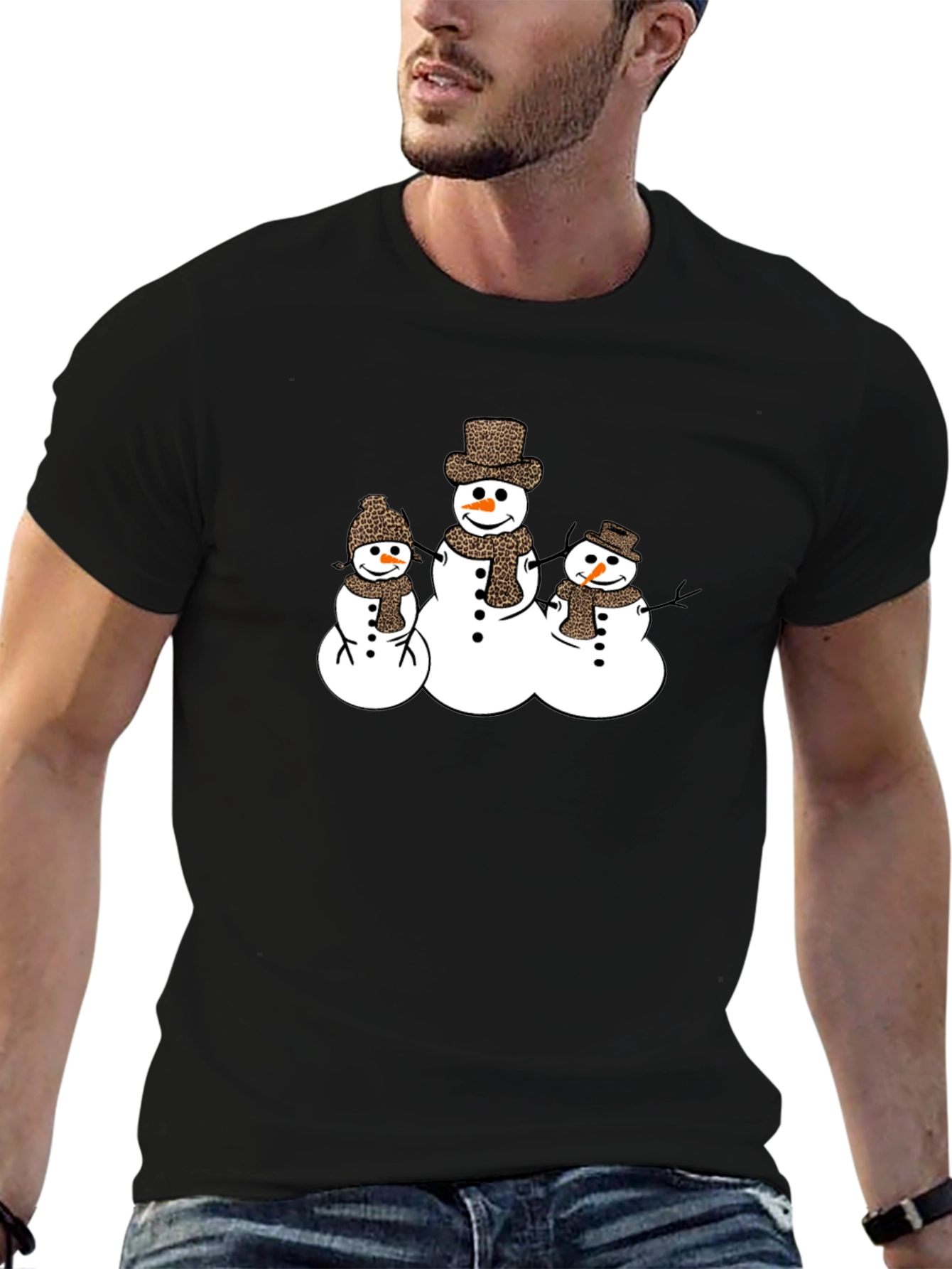 Black Snowman Family Graphic Tee view 6