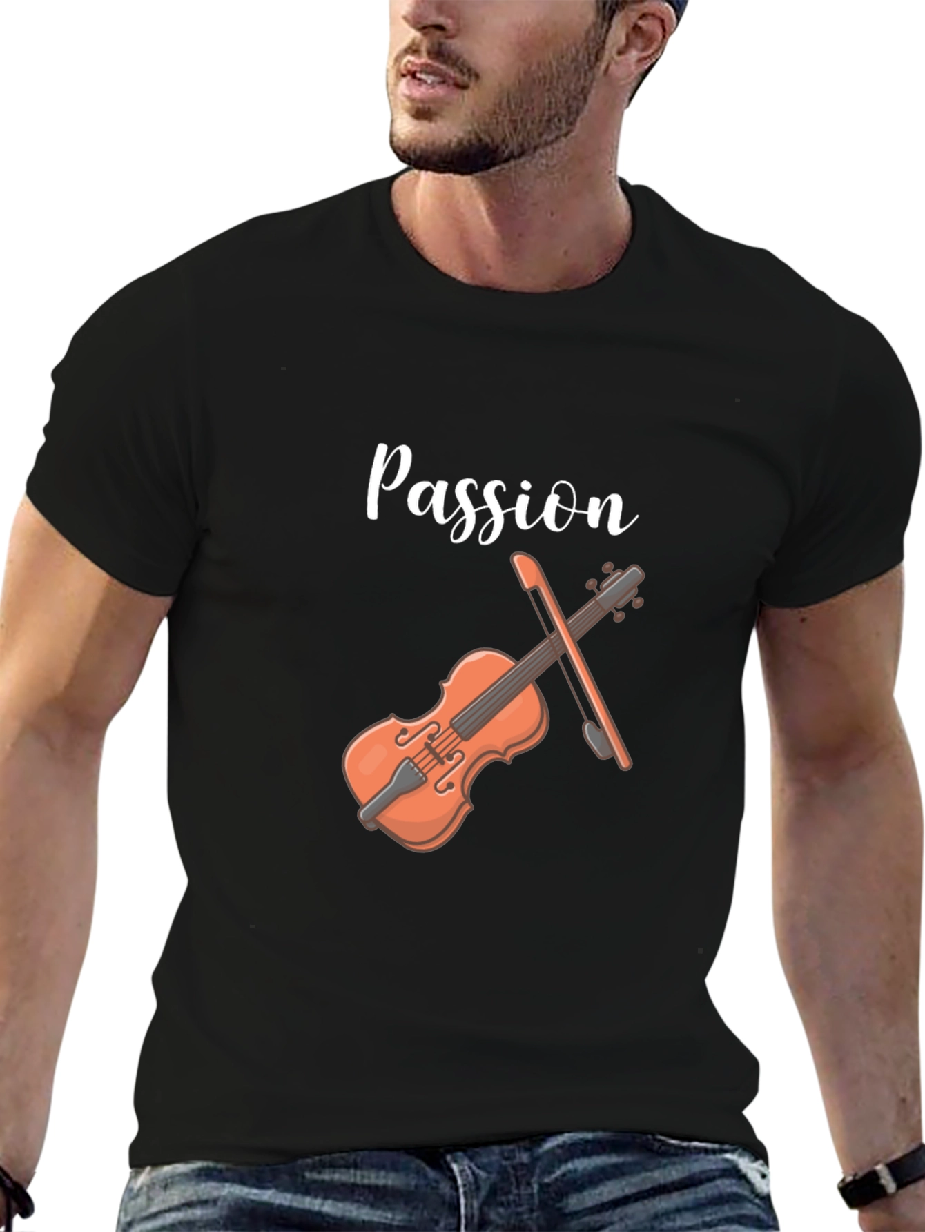 Black Passion Violin Graphic Tee view 6