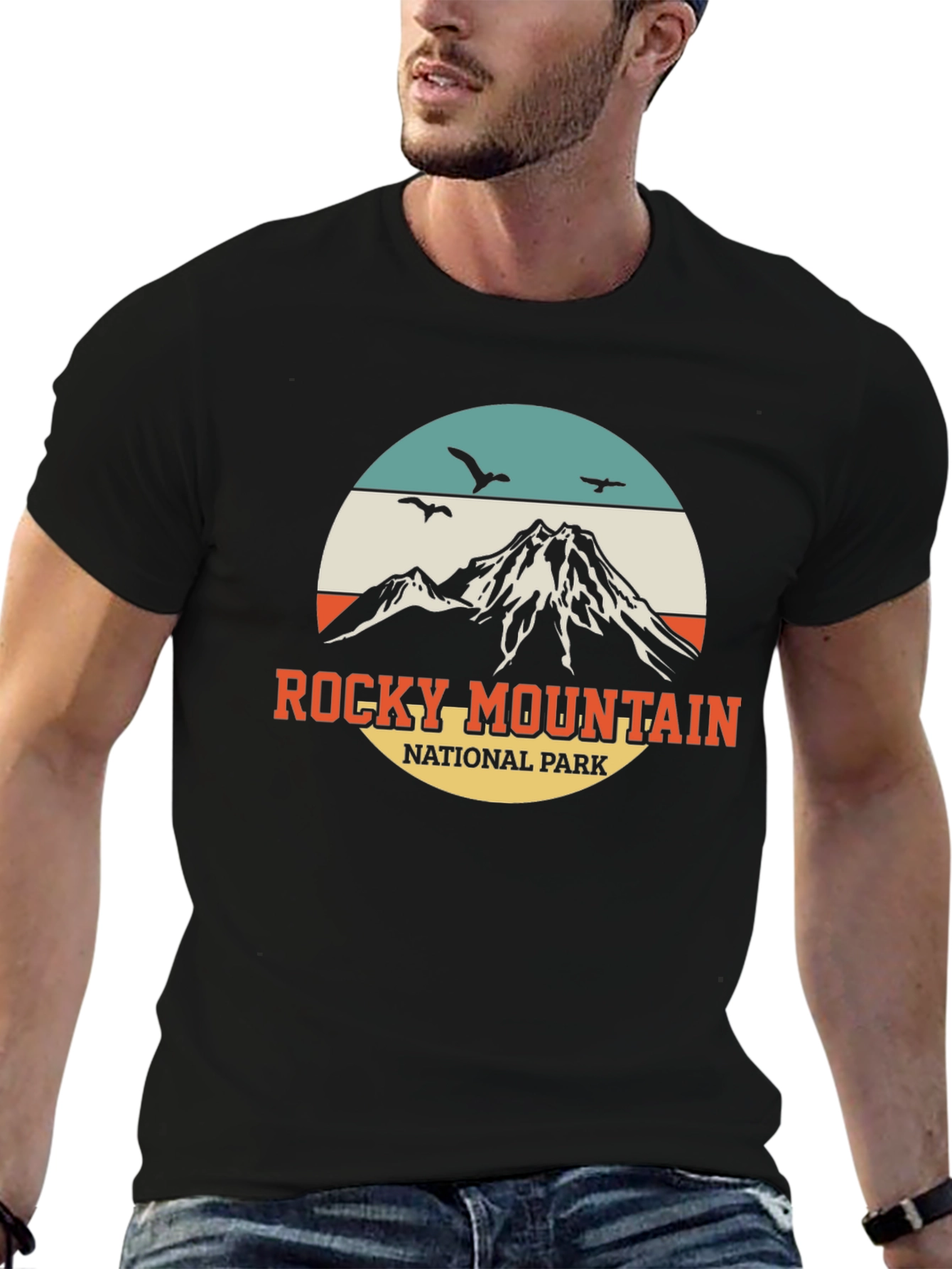 Black Rocky Mountain National Park Graphic T-Shirt view 6