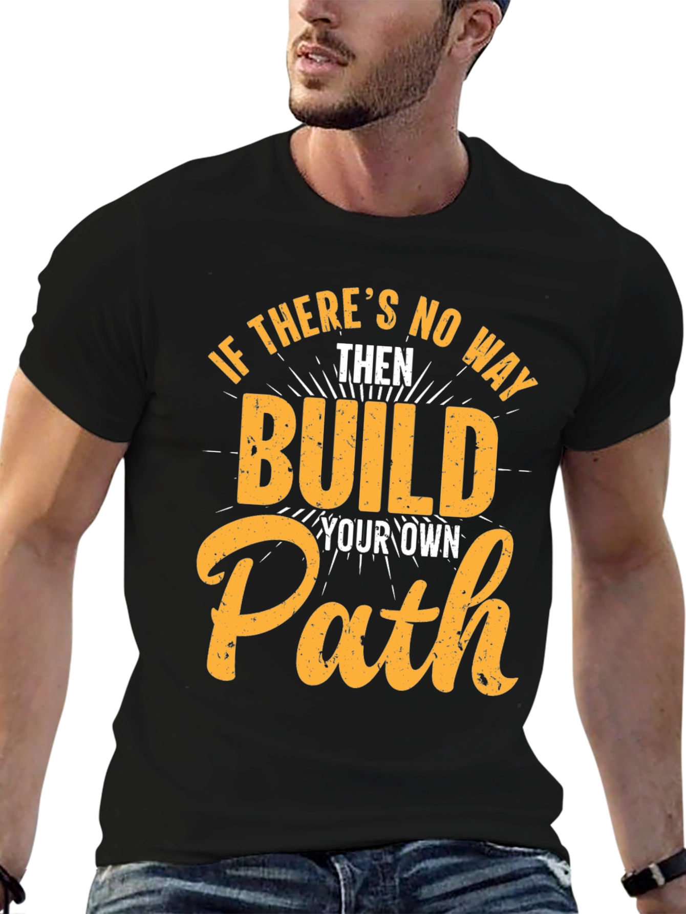 Black Build Your Own Path Graphic Tee view 6