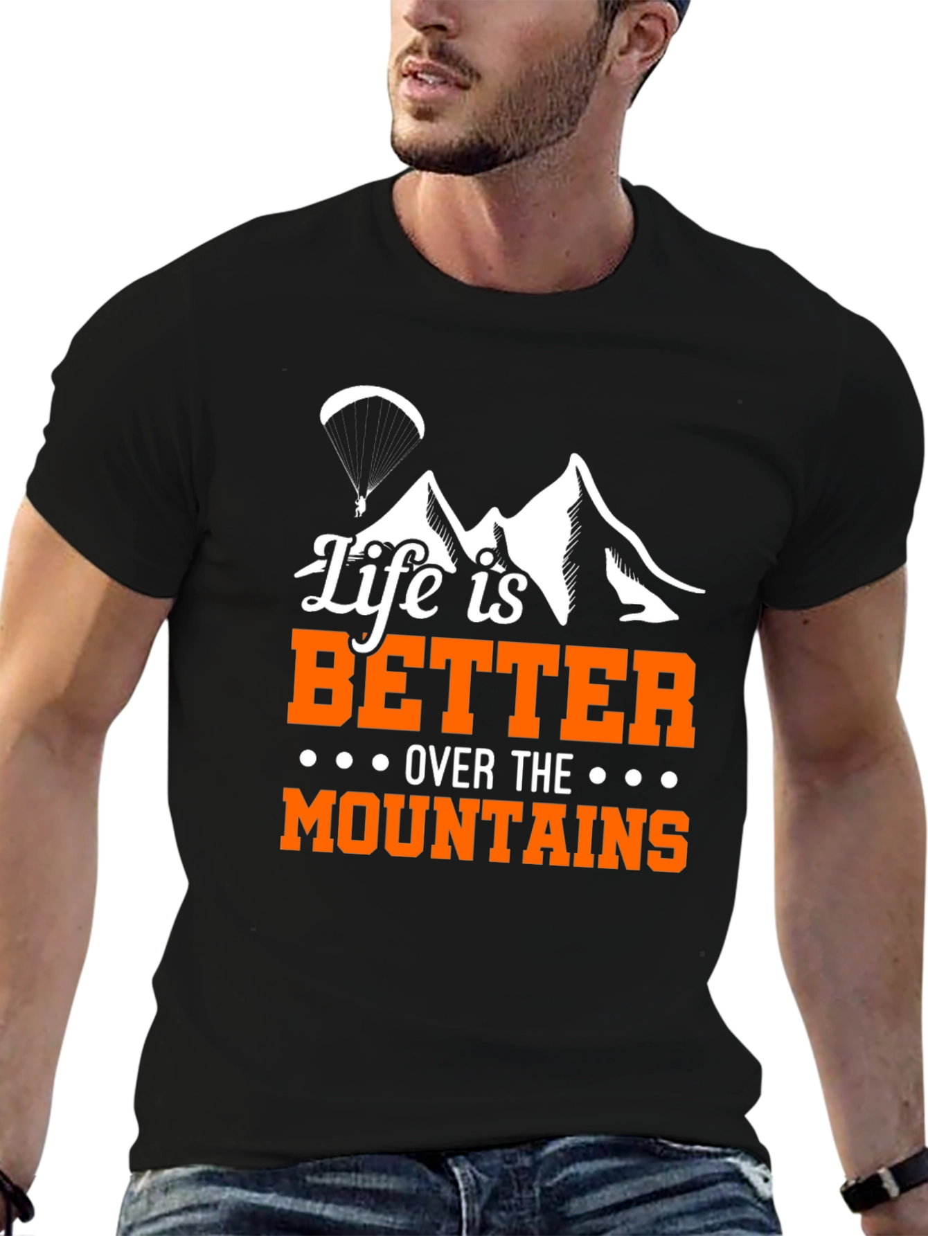 Black Life is Better Over Mountains Graphic Tee view 6