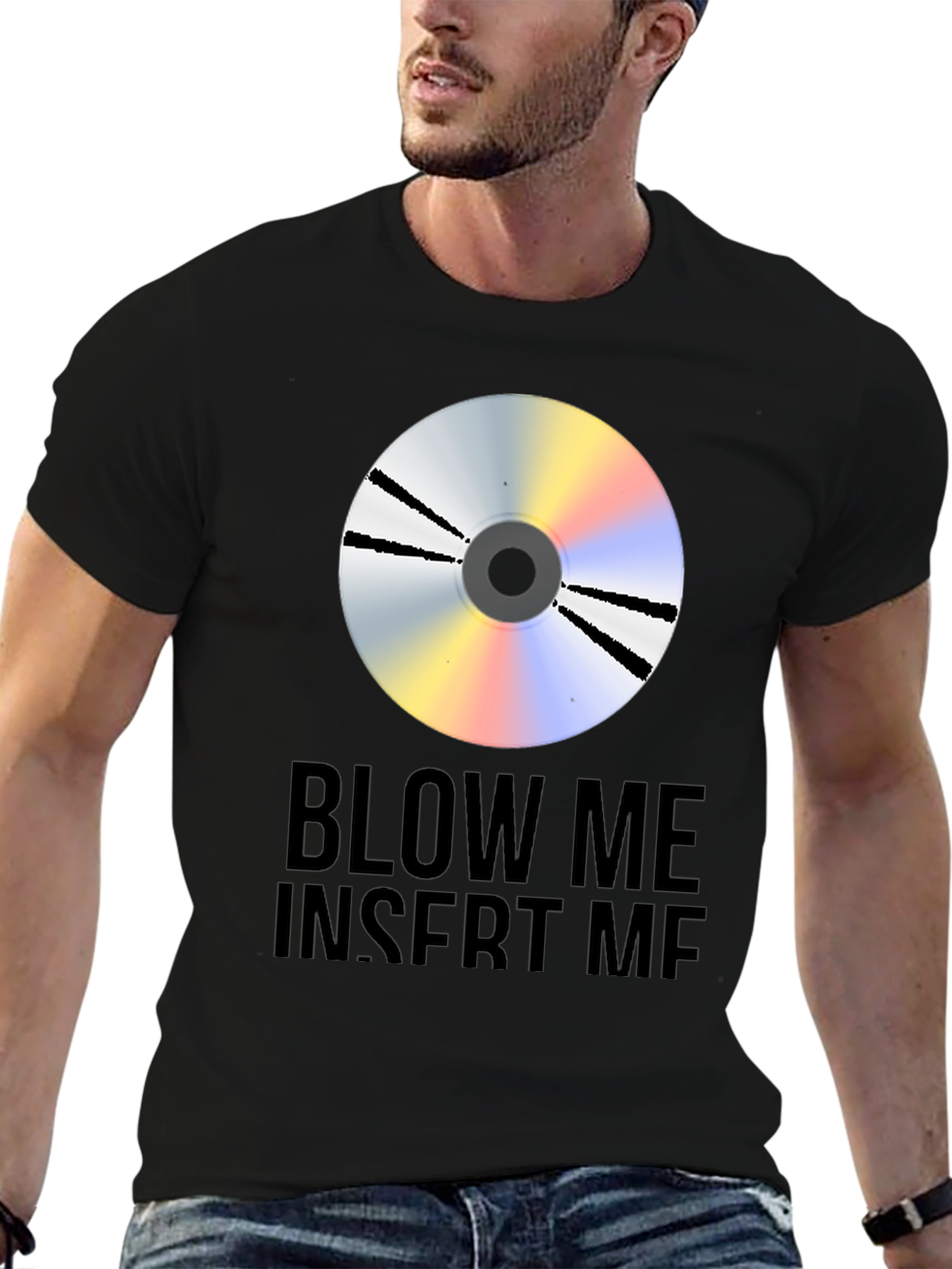 Black "Blow Me Insert Me" Graphic Tee view 6