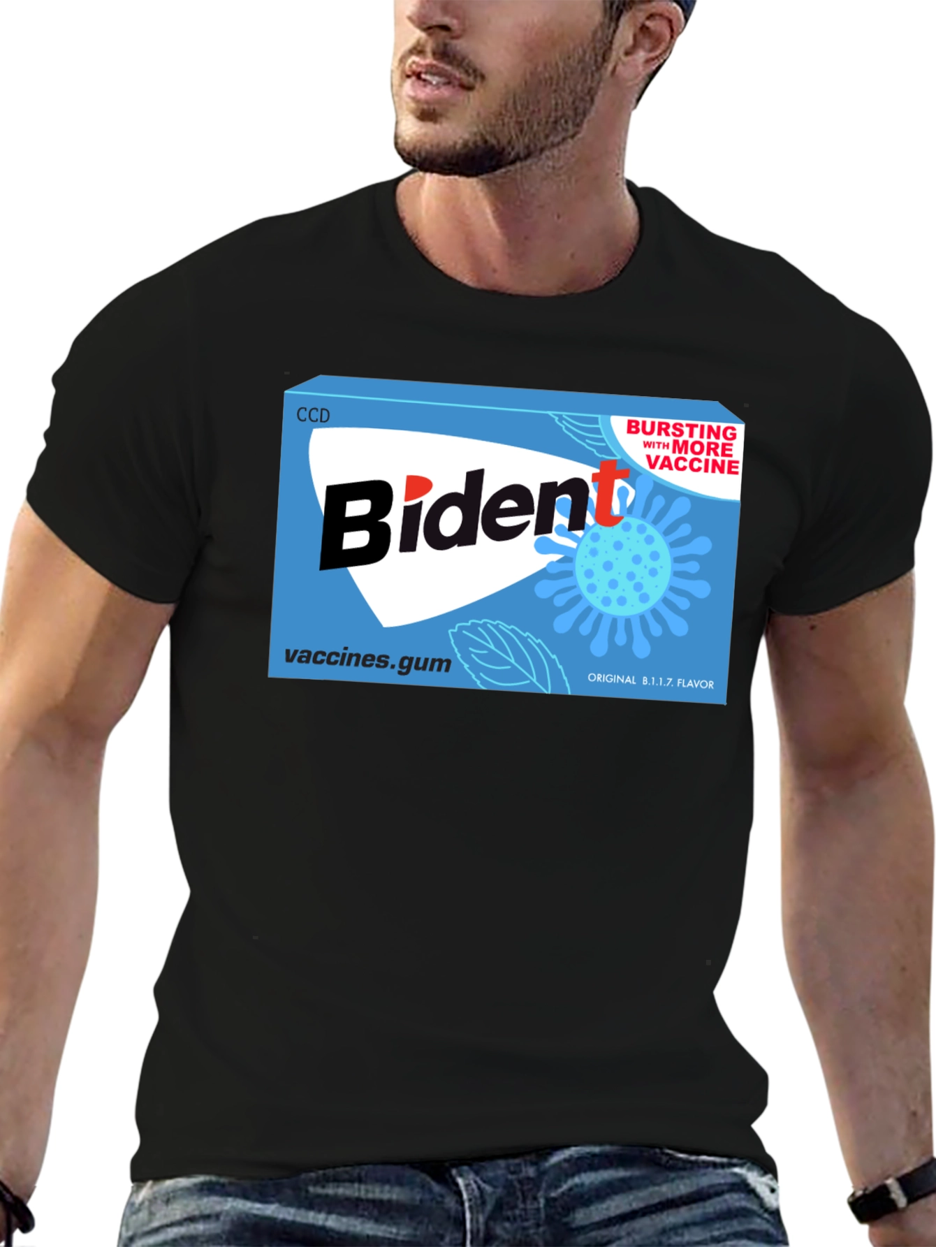 Black Biden Gum T-Shirt - Political Satire Tee view 6