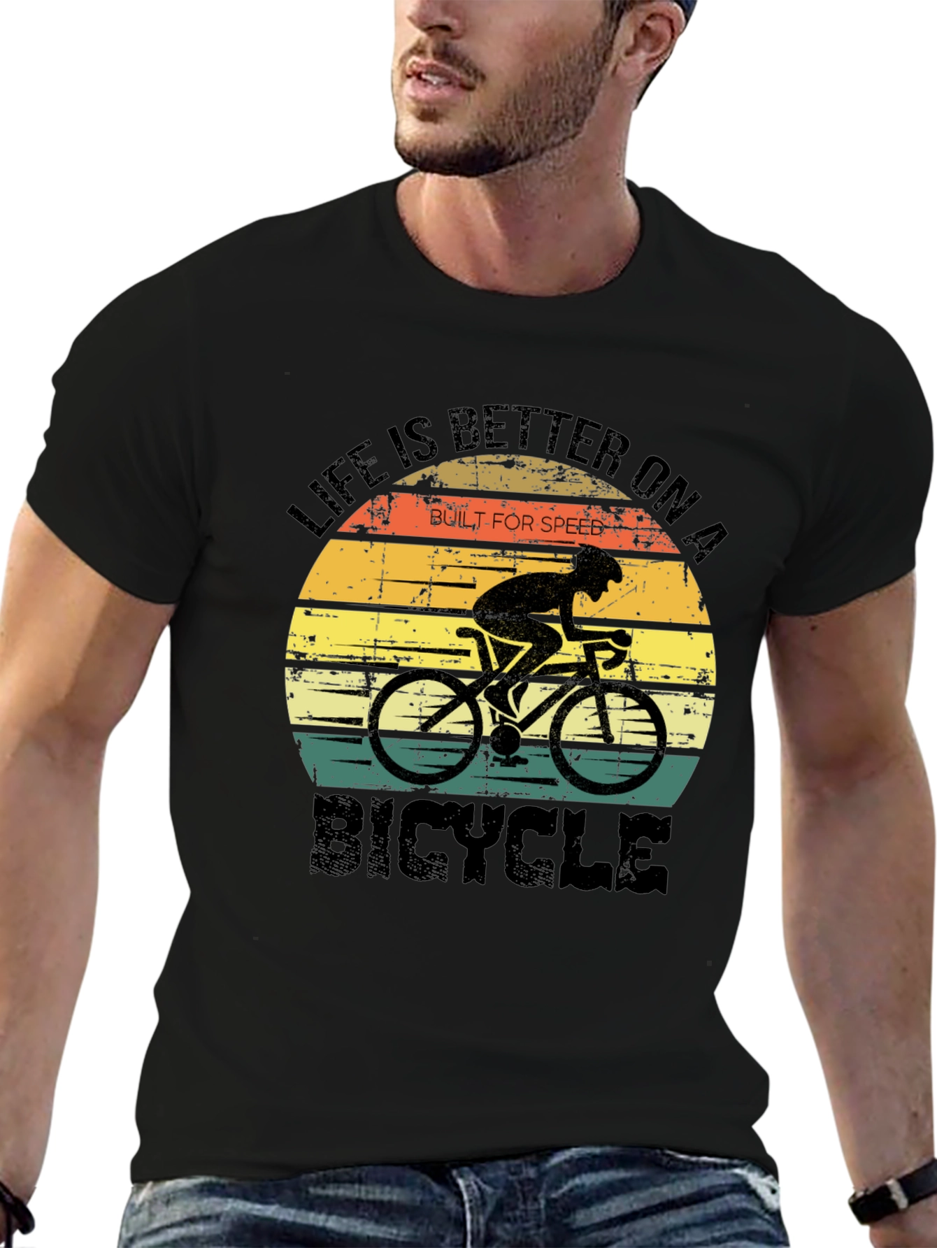 Black Life is Better On a Bicycle T-Shirt view 6