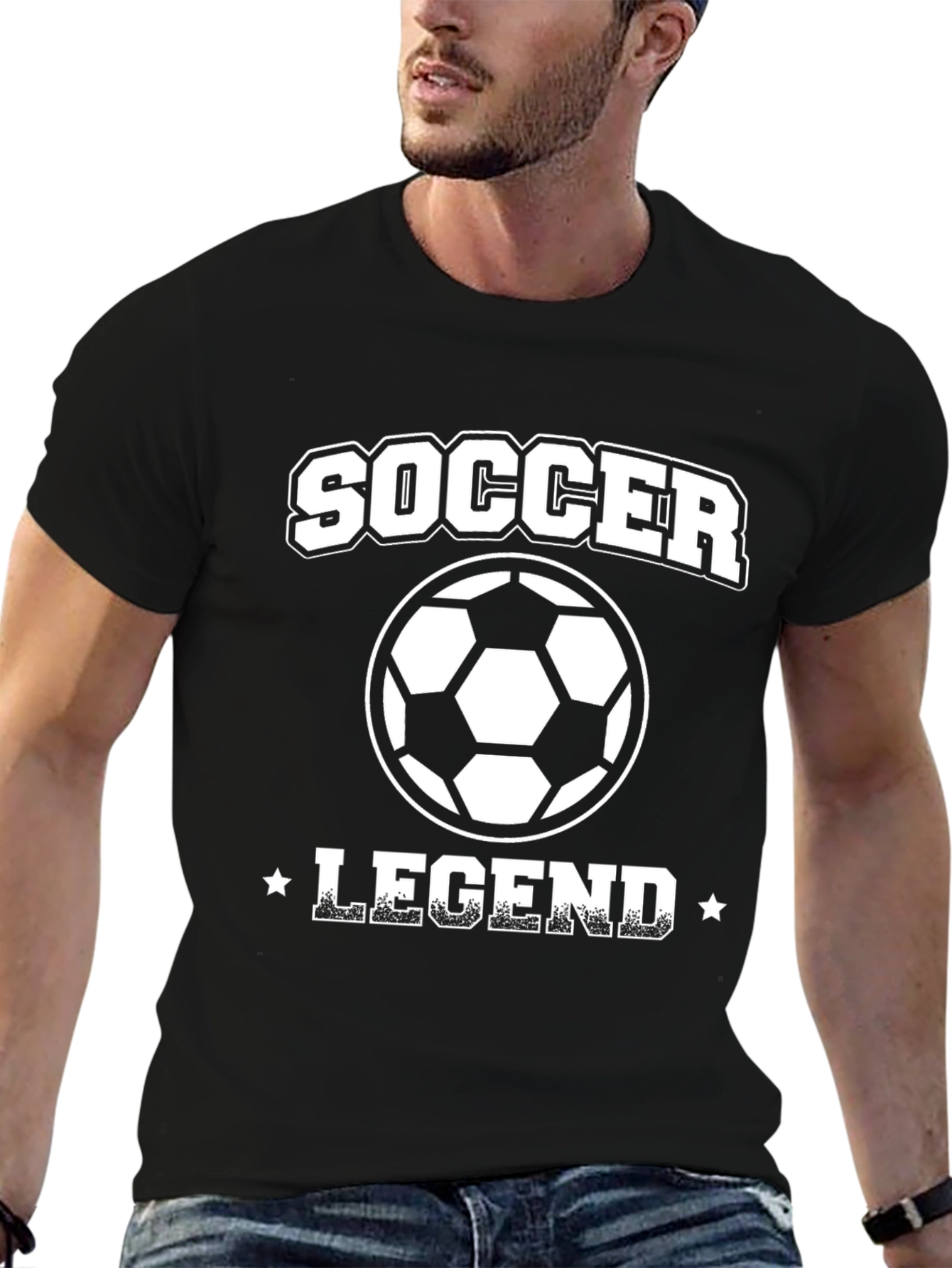 Black Soccer Legend Black Graphic Tee view 6