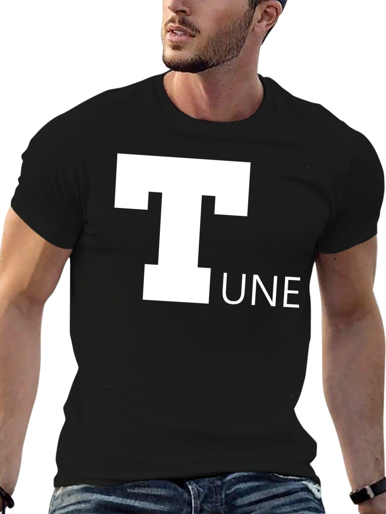 Black T-UNE Graphic Tee - Soft & Stylish Black T-Shirt view 6
