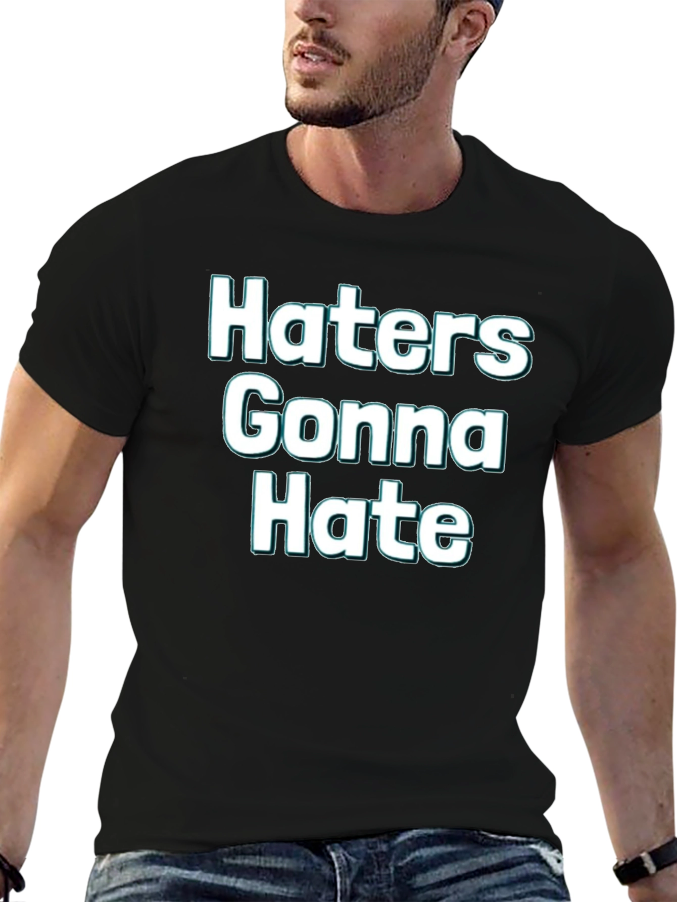 Black Haters Gonna Hate Graphic Tee view 6