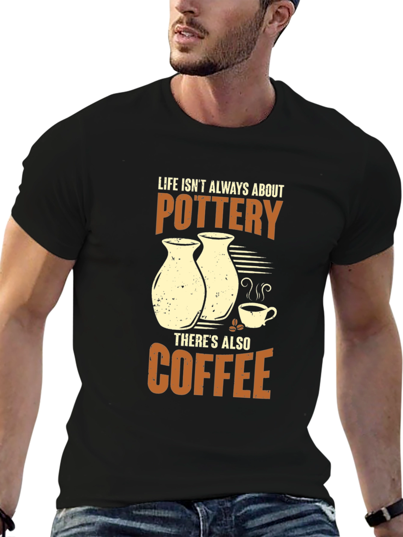 Black Pottery & Coffee Graphic Tee - Hobbyist Apparel view 6
