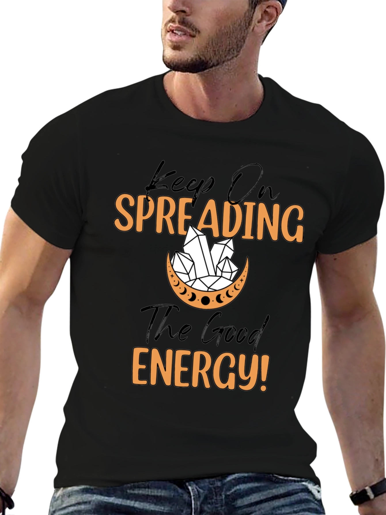 Black Keep On Spreading The Good Energy T-Shirt view 6