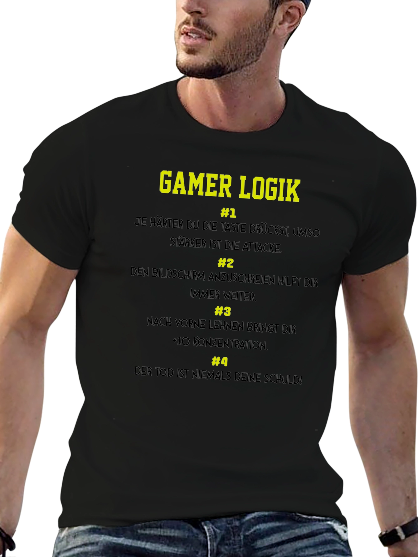 Black Gamer Logik T-Shirt - Funny Gaming Tee view 6