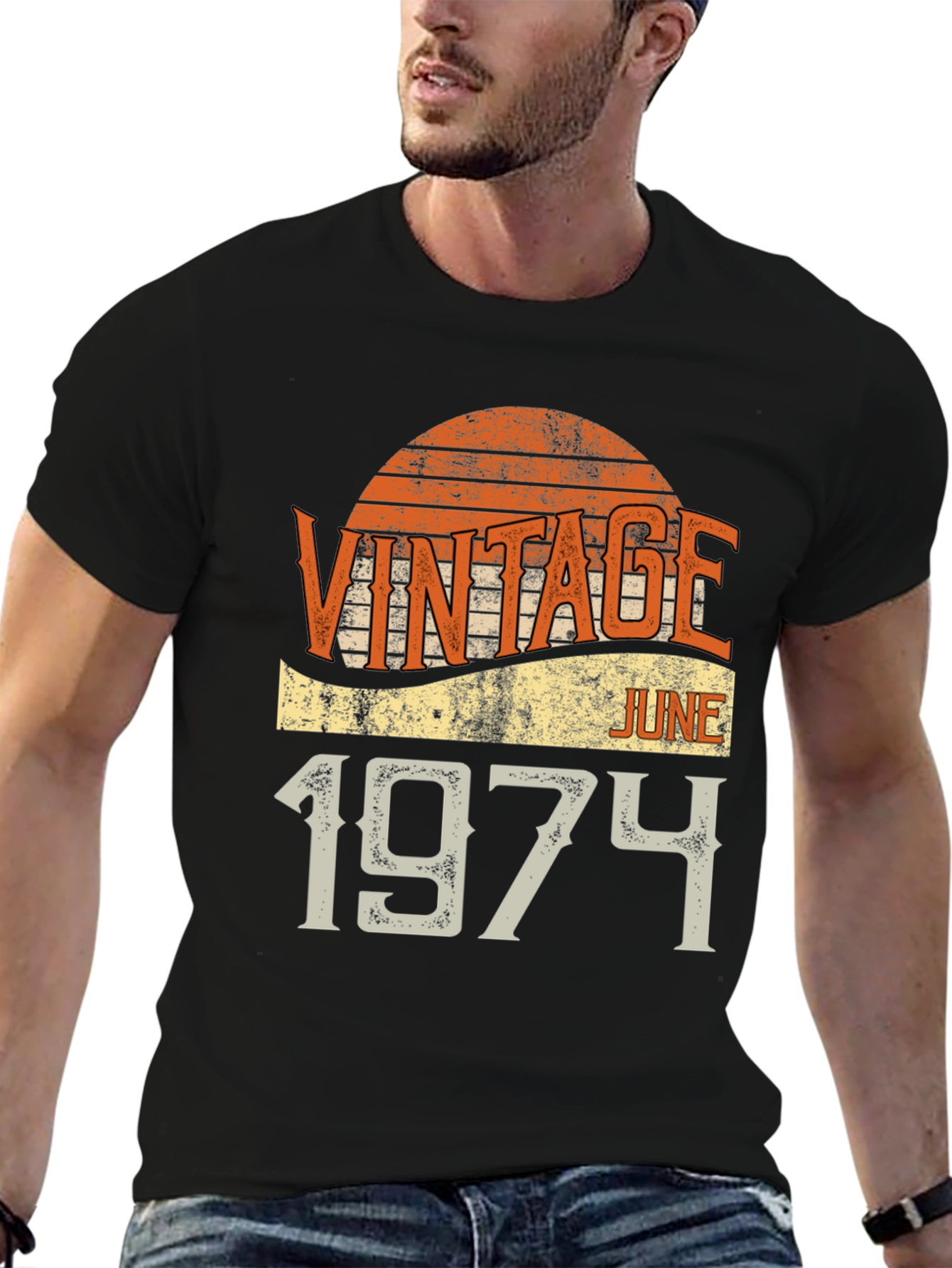 Black Vintage June 1974 T-Shirt view 6