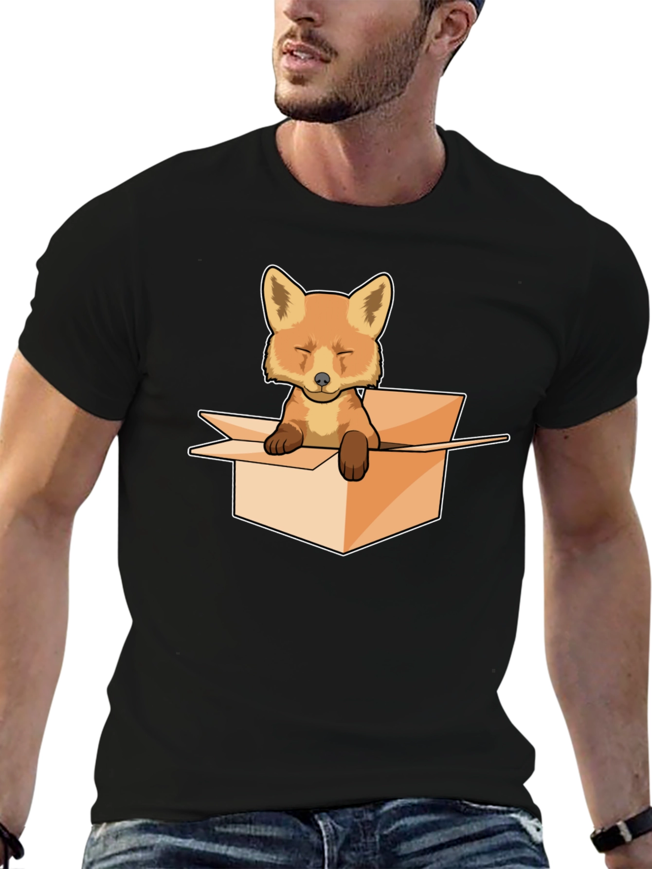 Black Fox in a Box Graphic Tee view 6