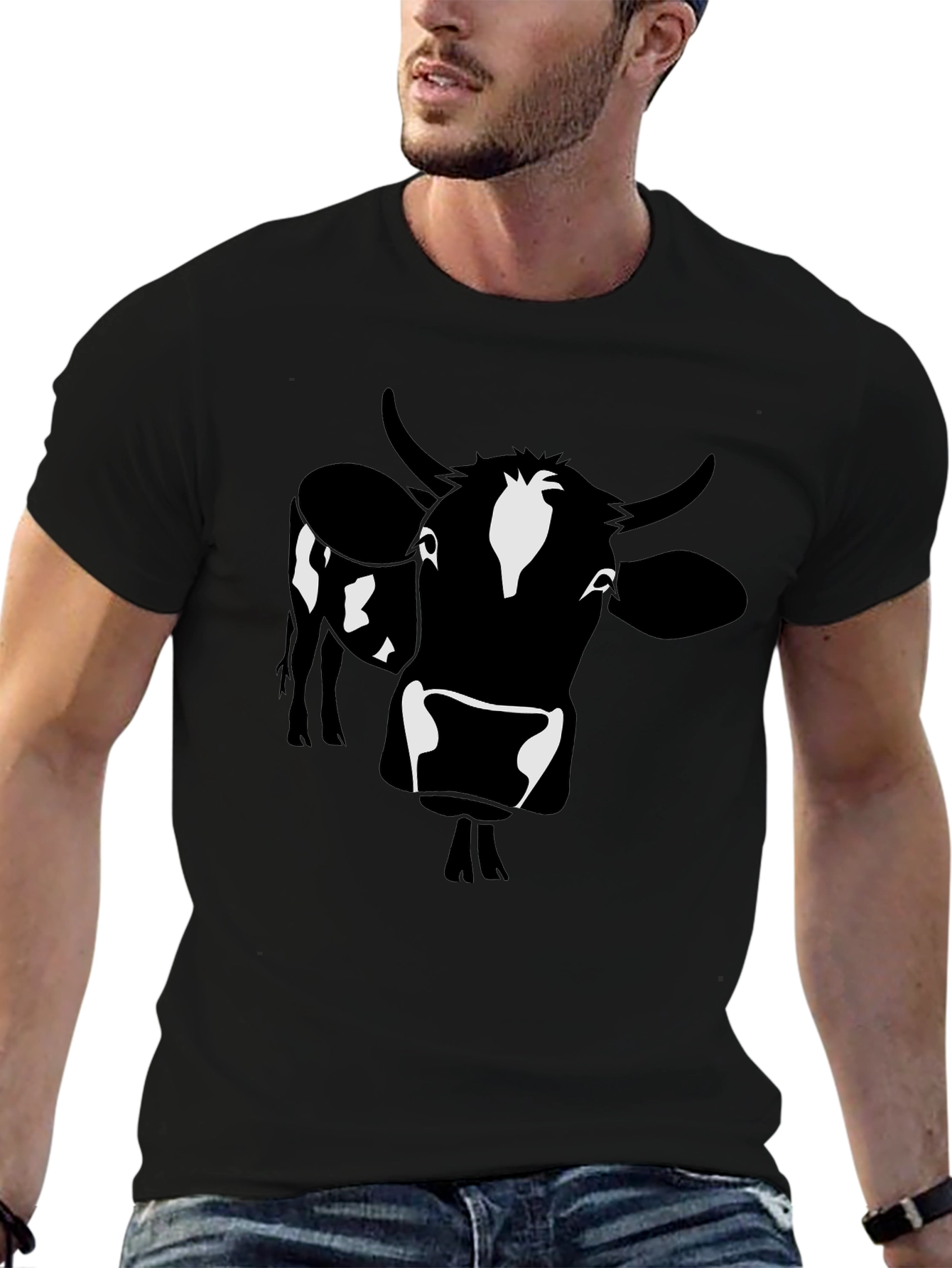 Black Black Cow Graphic Tee - Men's Short Sleeve Shirt view 6