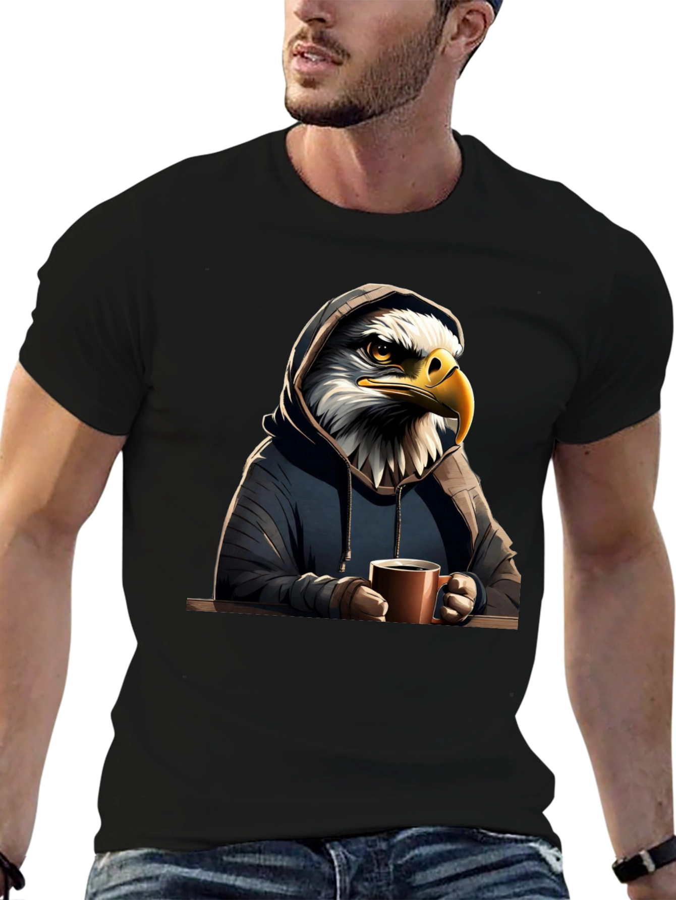 Eagle Hoodie T-Shirt: Coffee Lover Edition - 6