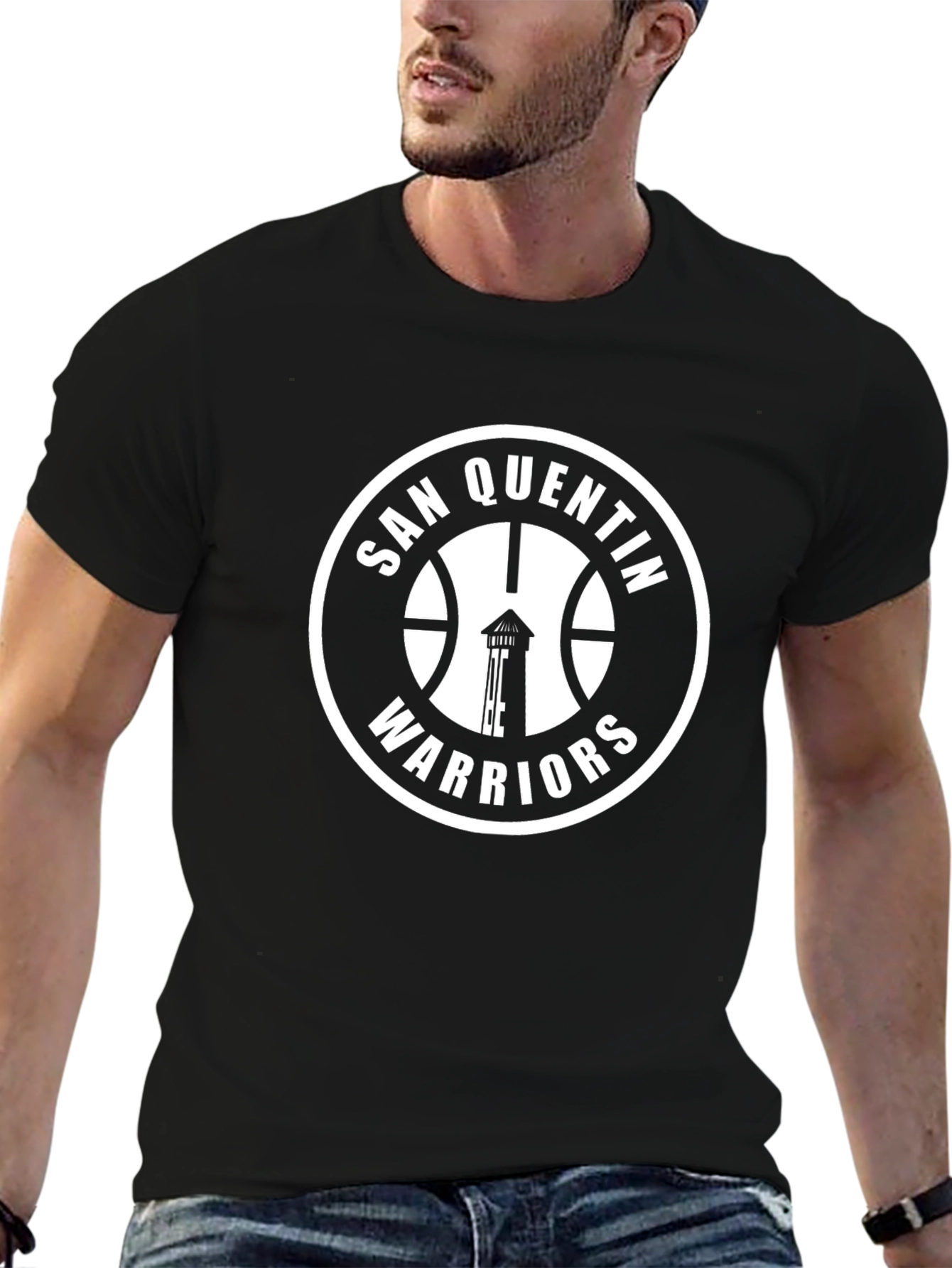 Black San Quentin Warriors Graphic T-Shirt view 6