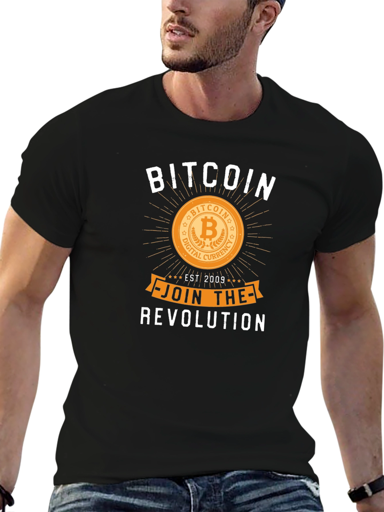 Black Bitcoin Revolution T-Shirt Crypto Investor Tee view 6