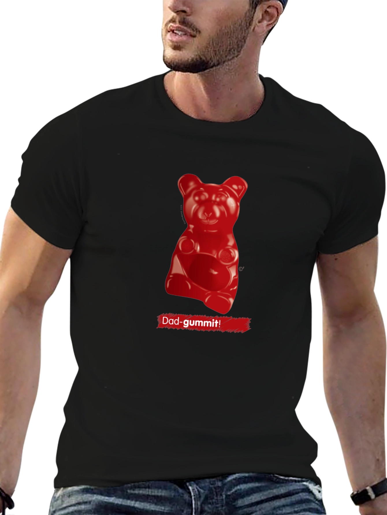 Black Dad-gummit Gummy Bear T-Shirt view 6