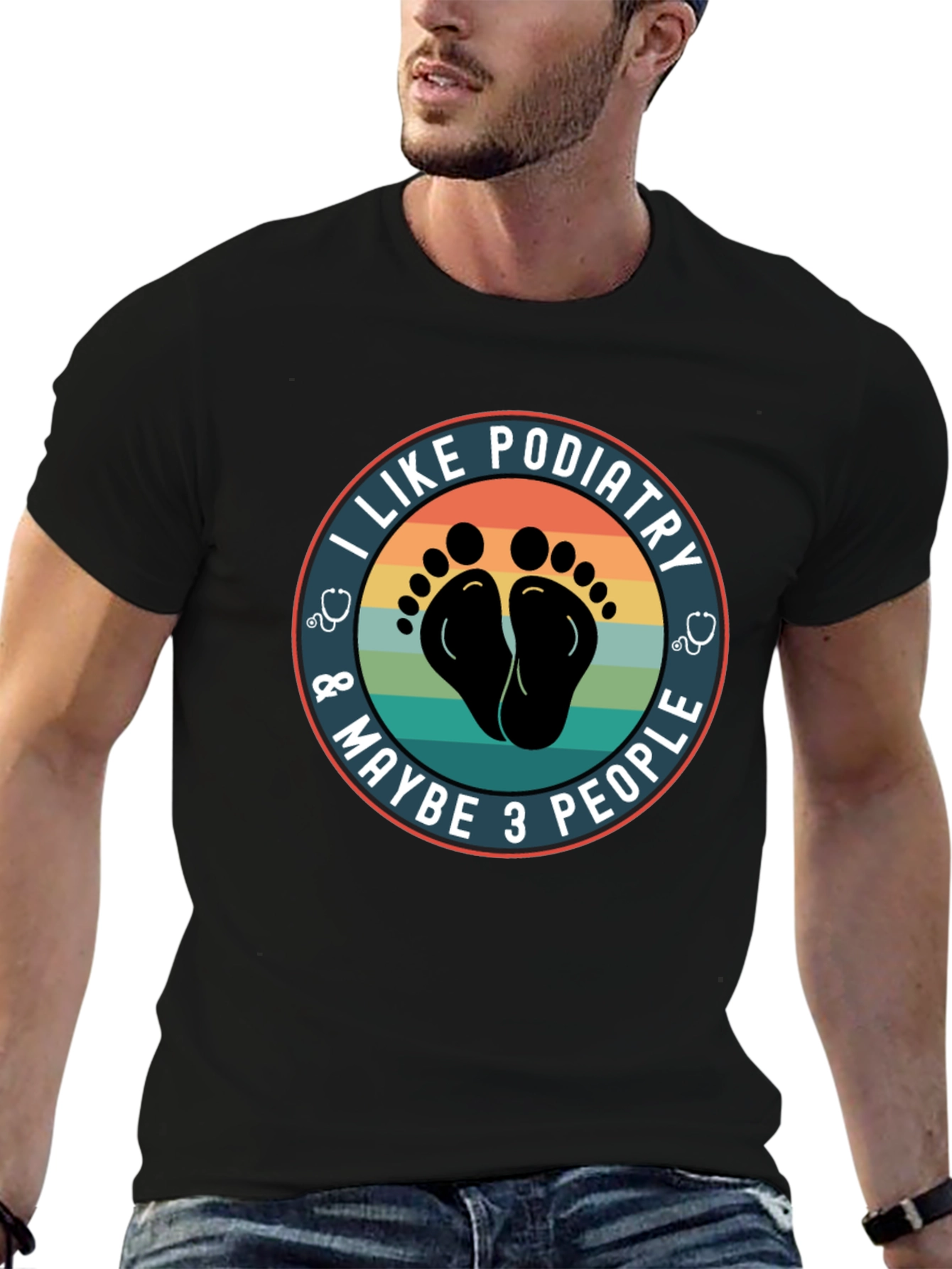 Black I Like Podiatry T-Shirt - Funny Foot Doctor Tee view 6