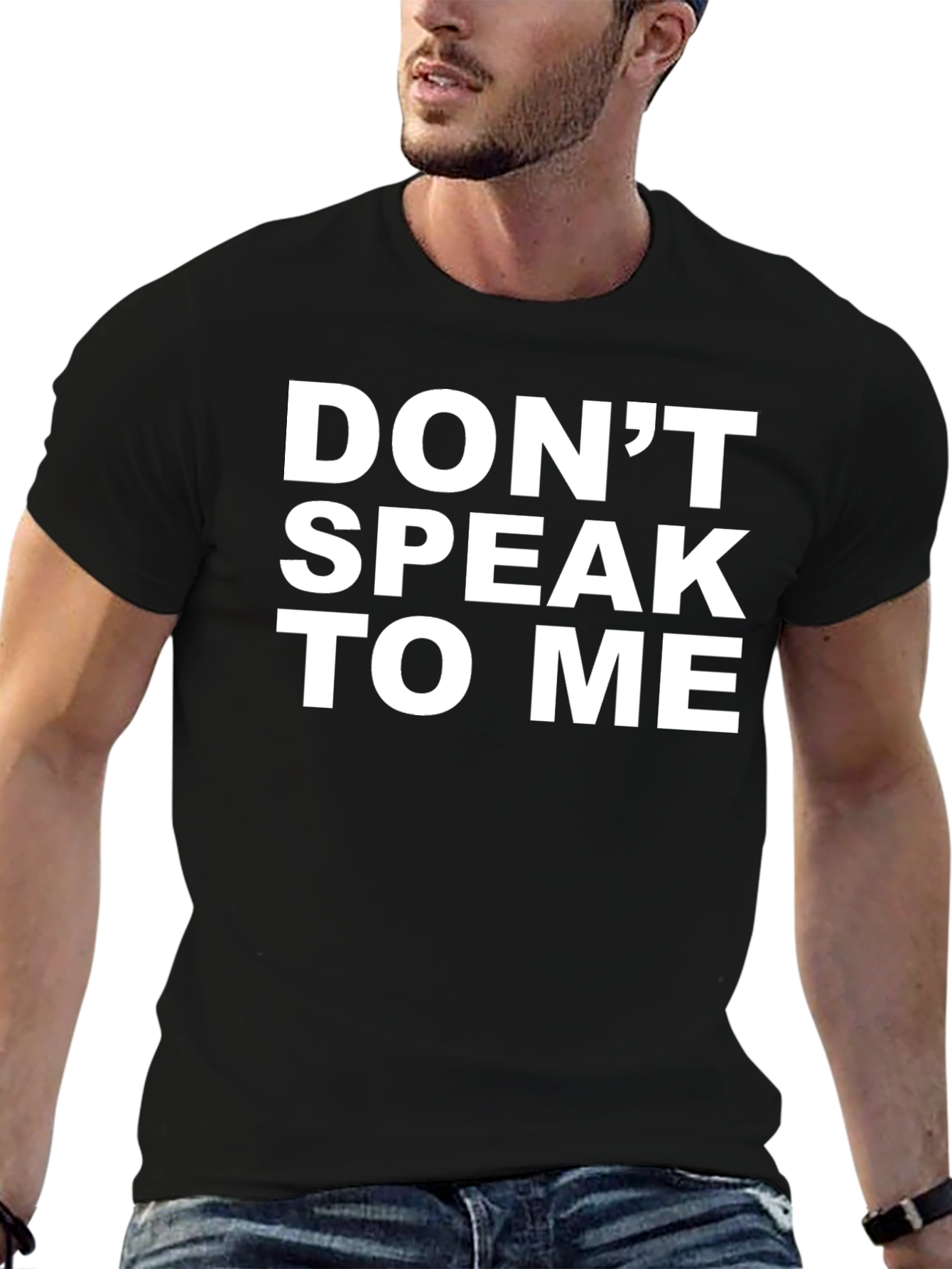 Black Don't Speak To Me Graphic Tee - Black Cotton view 6