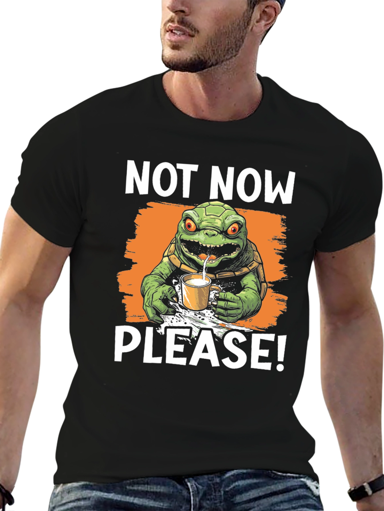 Black Not Now Please! Turtle T-Shirt view 6