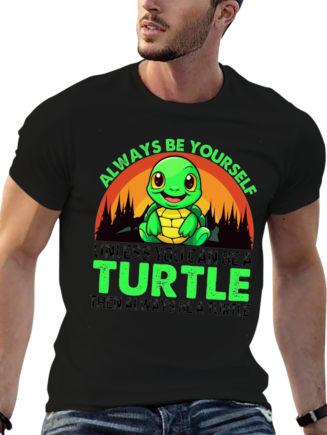 Black Always Be Yourself Turtle T-Shirt view 6