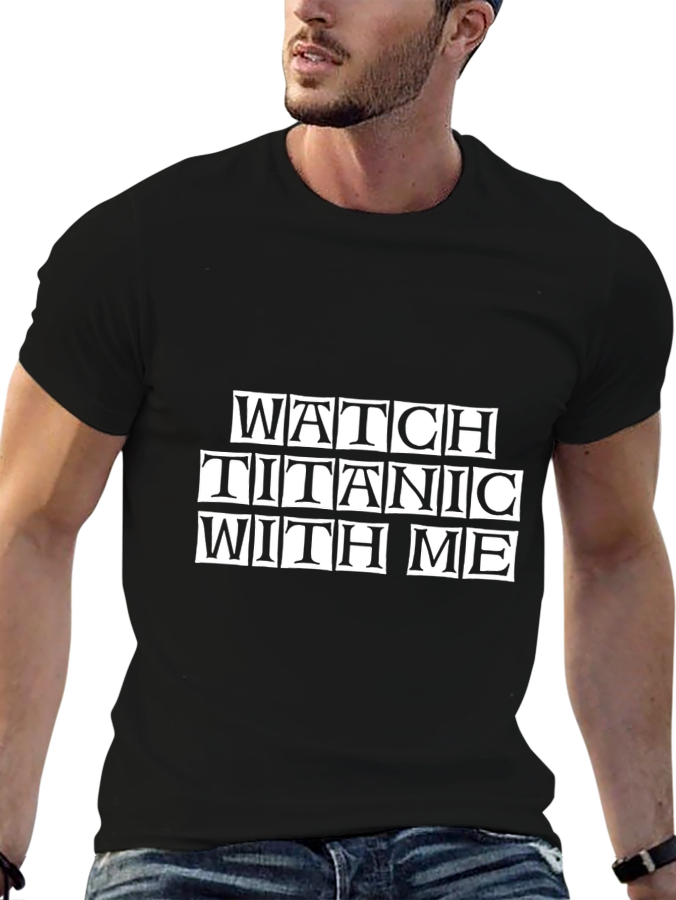 Black Titanic Movie Night Black T-Shirt view 6