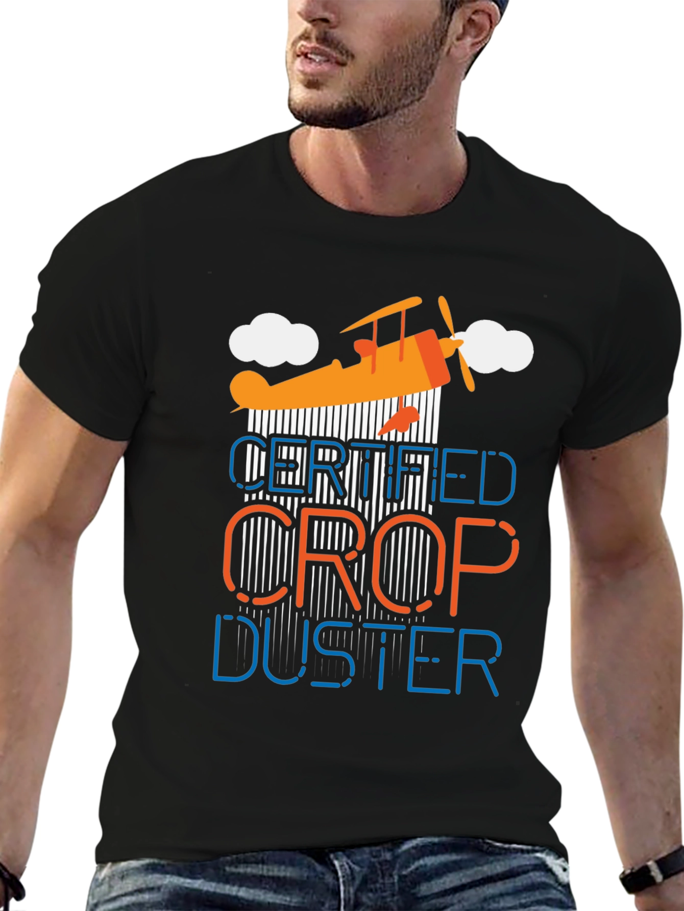 Black Certified Crop Duster Graphic T-Shirt view 6