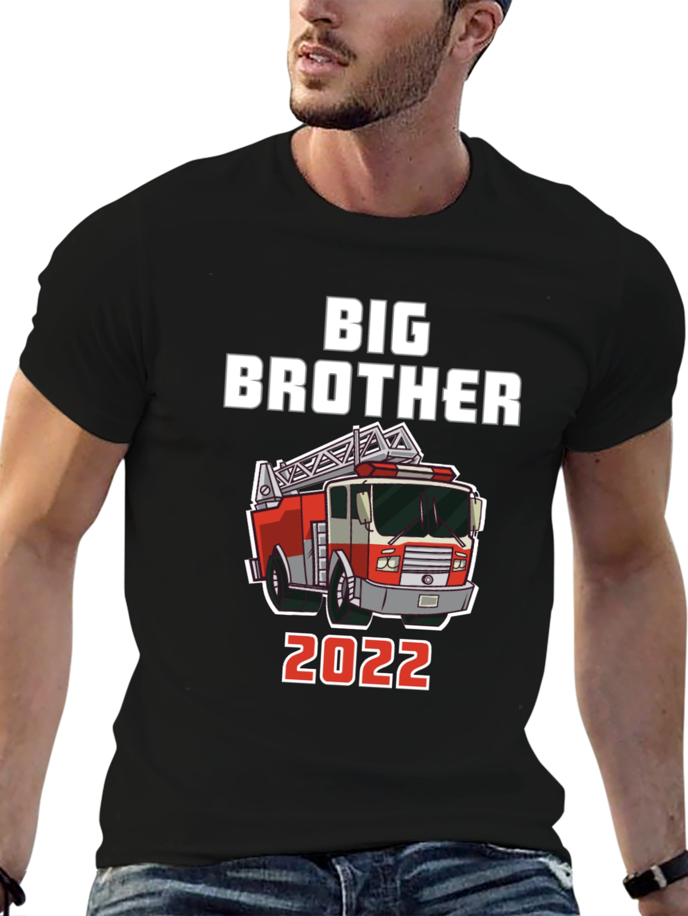 Black Big Brother Fire Truck 2022 T-Shirt view 6