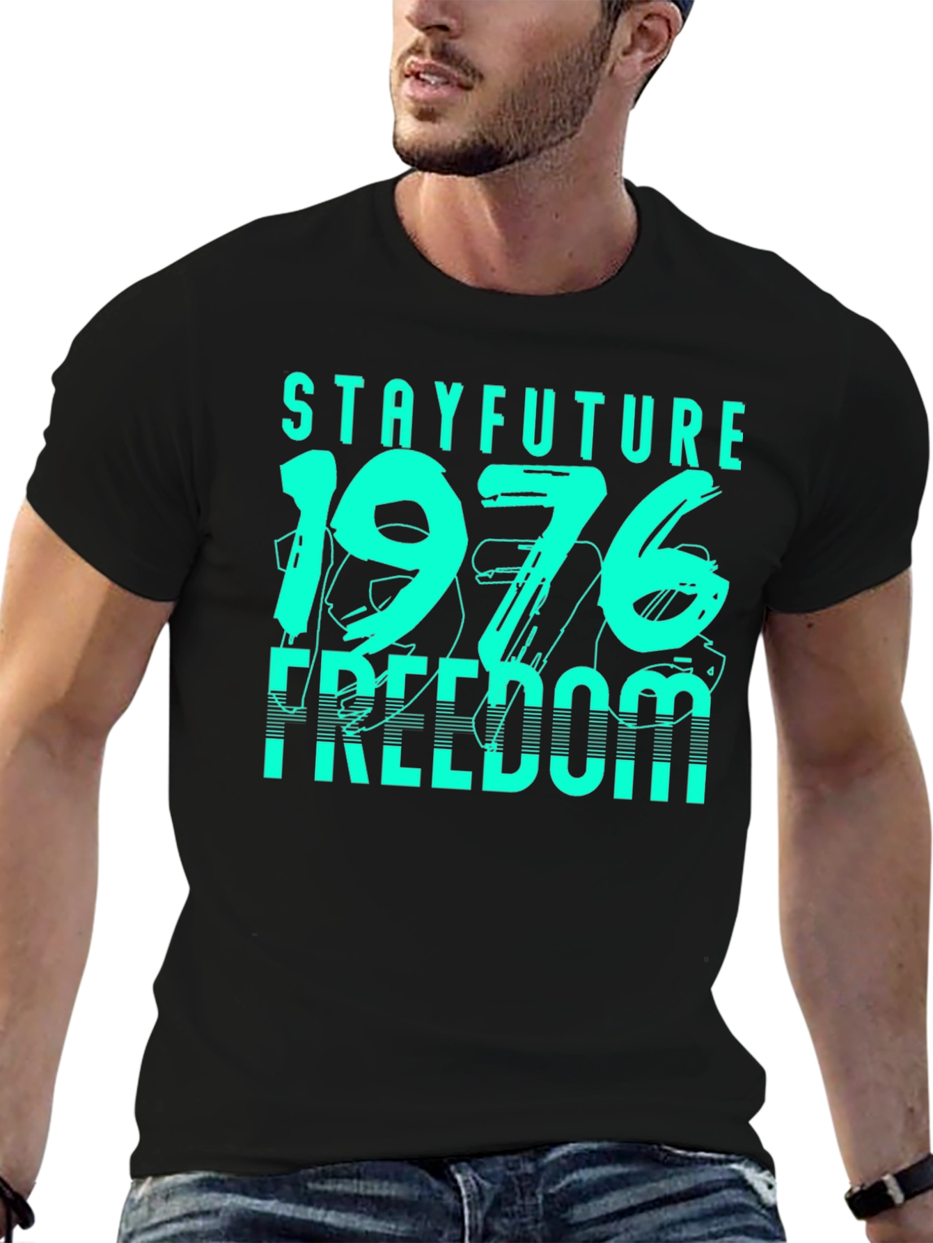 Black Stay Future 1976 Freedom Graphic Tee view 6