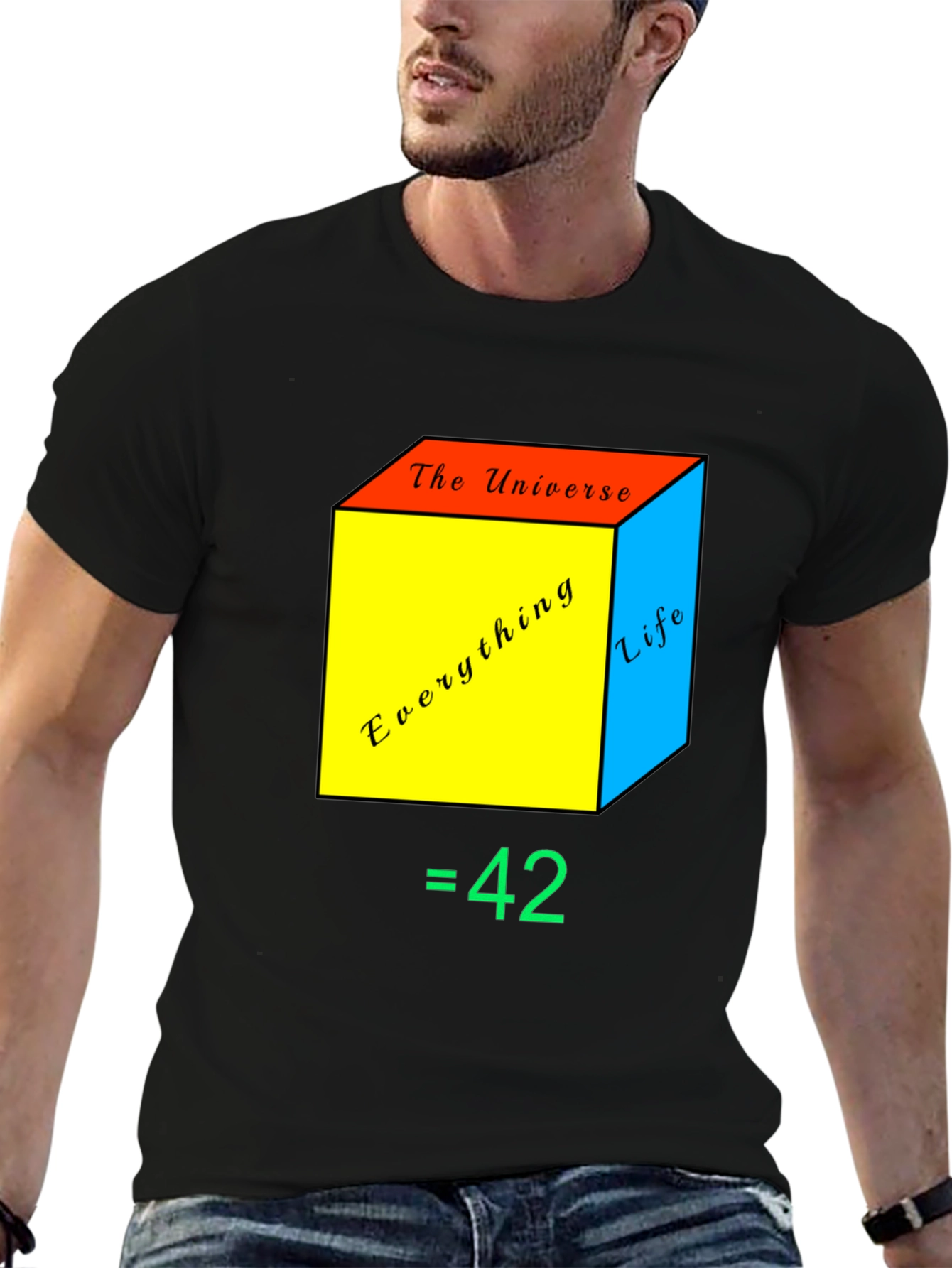 Black The Answer to Life T-Shirt view 6