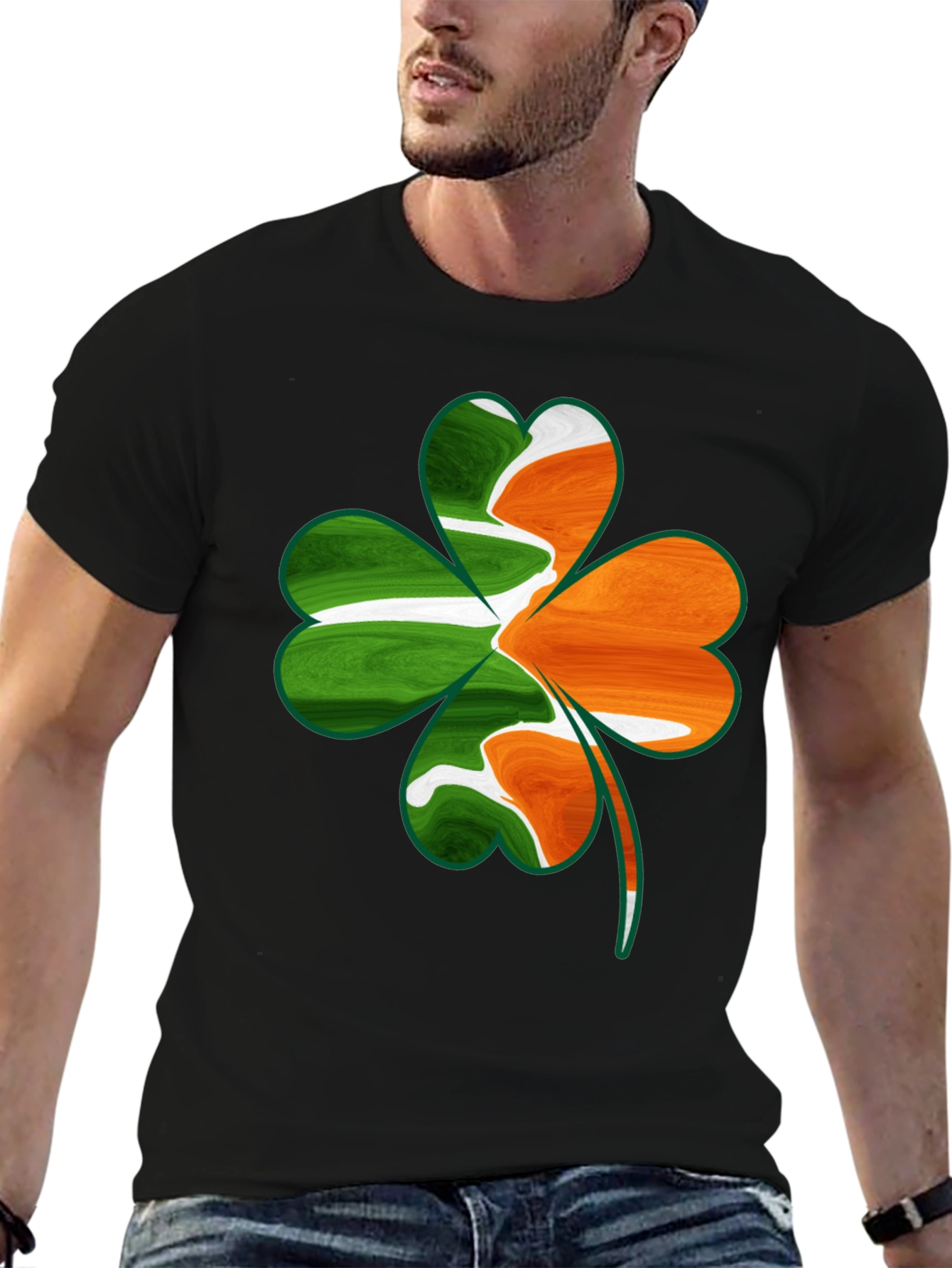 Black Irish Shamrock Graphic Tee - St. Patrick's Day view 6