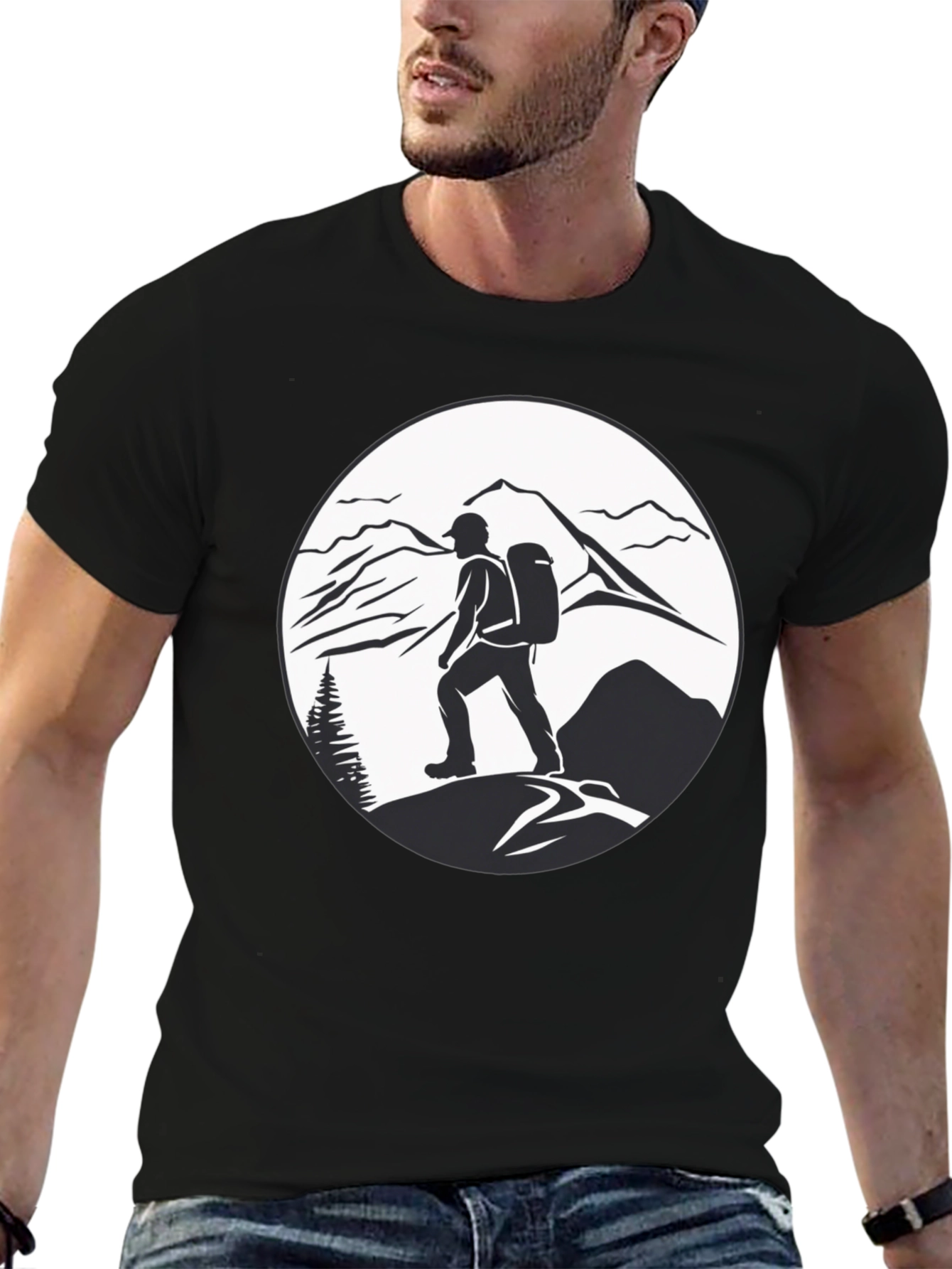 Black Mountain Hiker Graphic Tee - Adventure Ready Shirt view 6
